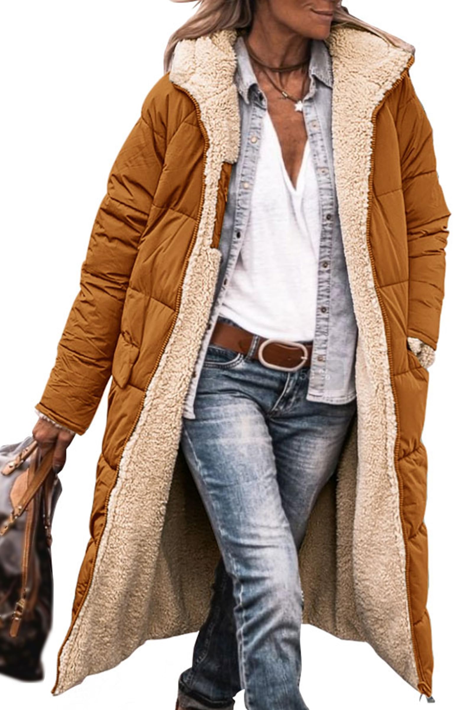 PRETTYGARDEN Women's 2026 Winter Fashion Clothes Oversized Shearling Fleece Long Coats Jackets thumbnail