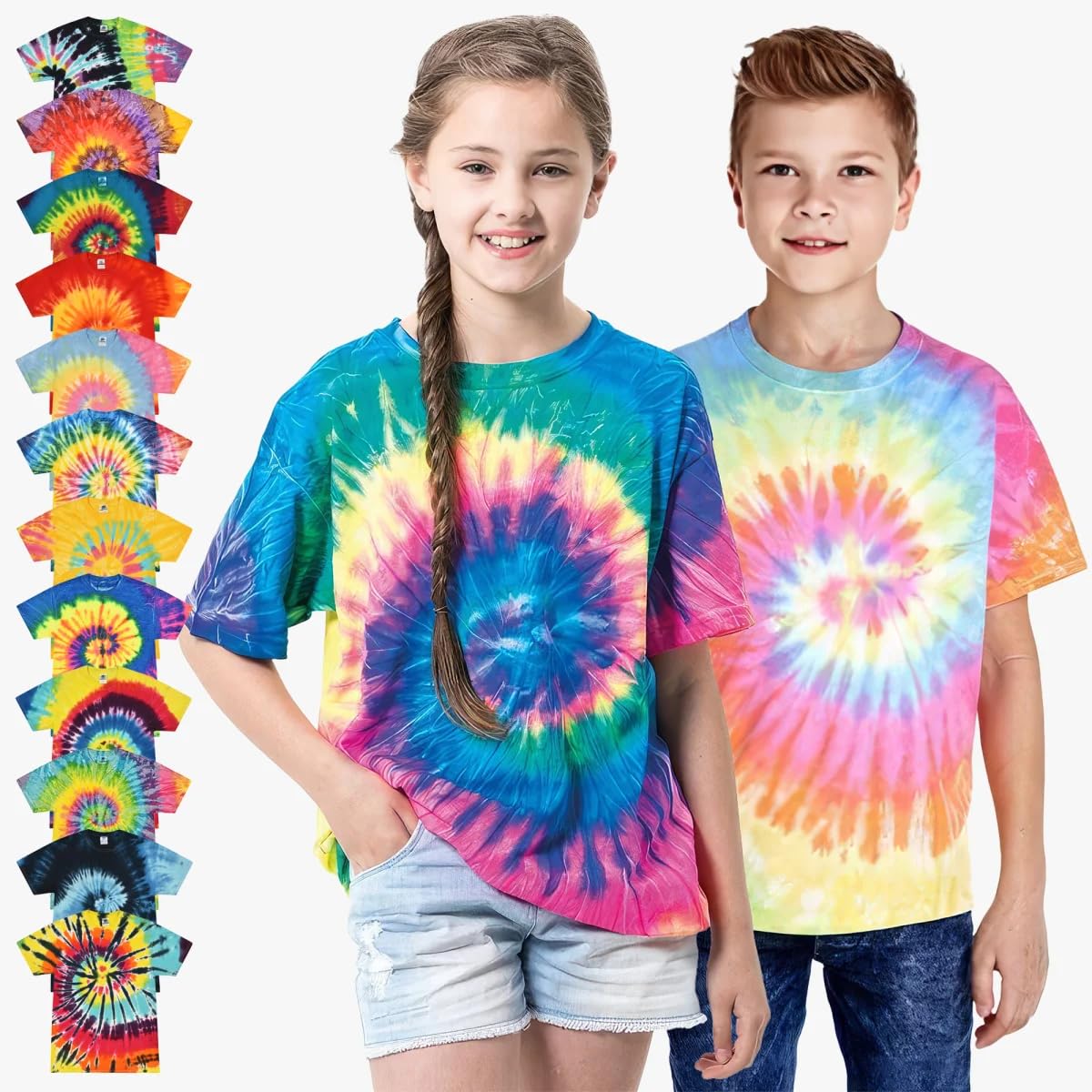 Colortone Toddler Tie Dye T-Shirts for Boys and Girls - Tie-Dye Short Sleeve Tees for Little Kids thumbnail