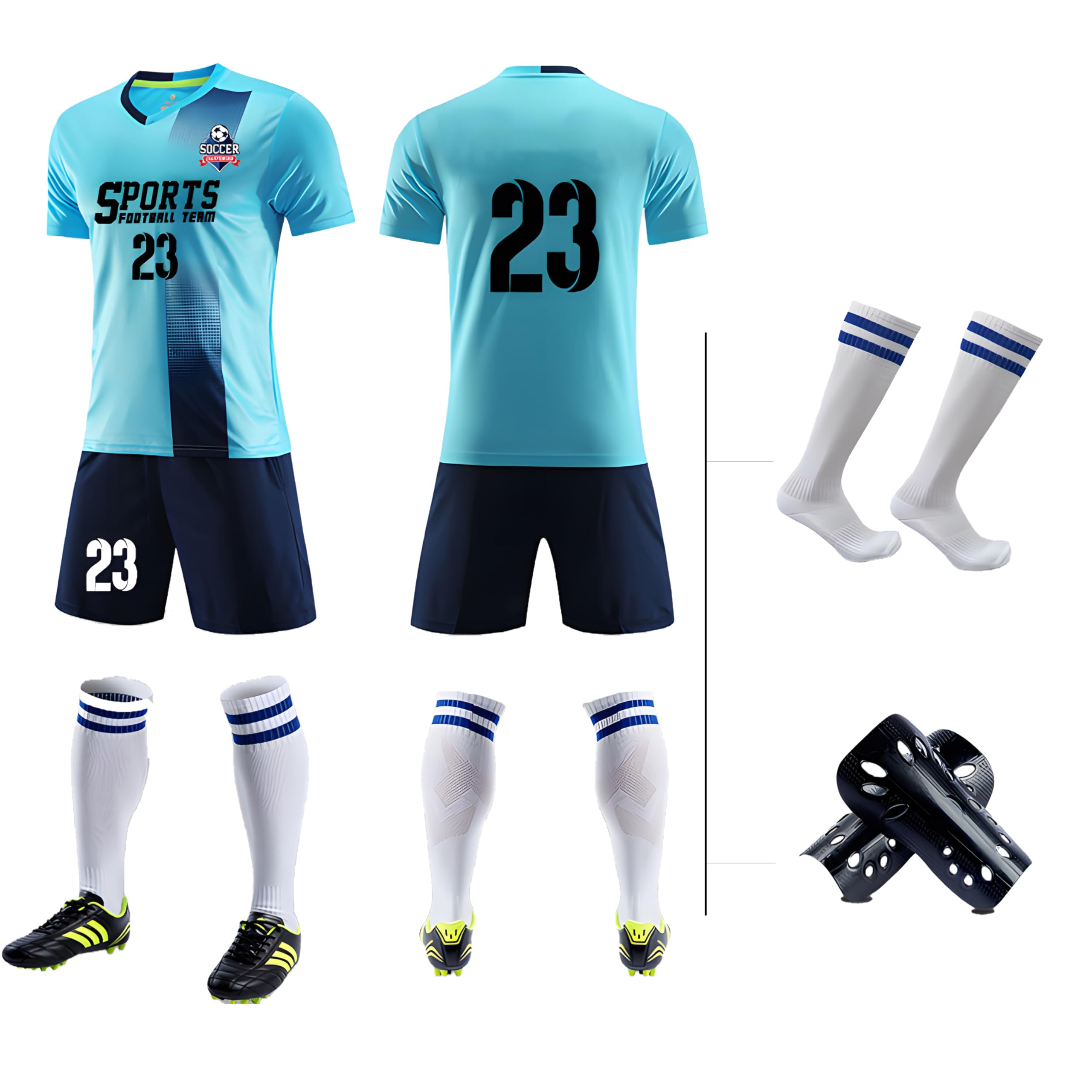 Custom Soccer Jersey for Kids Adults Men Women-Personalize Shirts and Short with Name Number Team Logo thumbnail