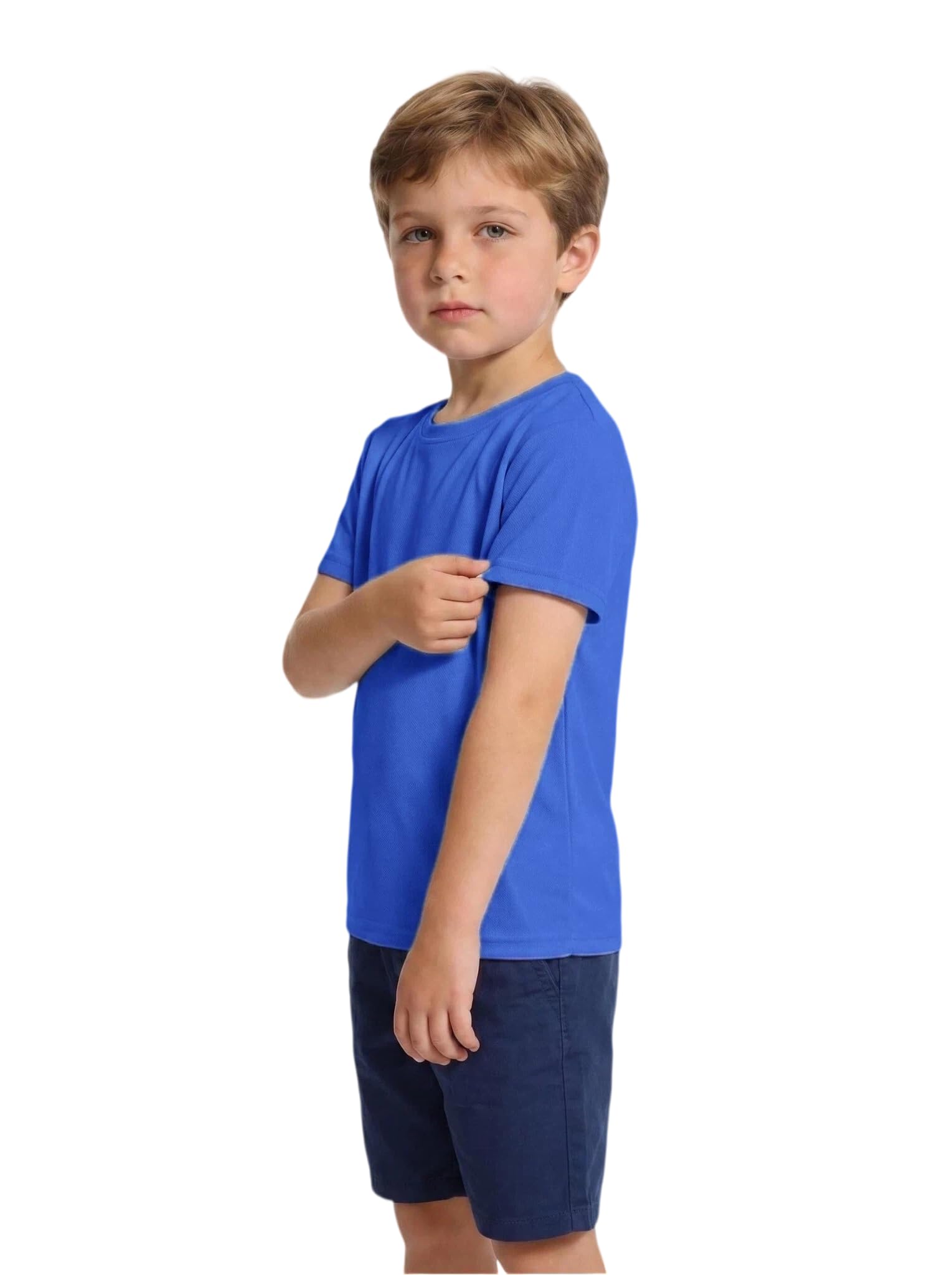 TAGIHOO 1 or 5 Pack Boys Mesh Athletic Quick Dry Short Sleeve Workout Moisture Wicking Active T-Shirt for Kids thumbnail