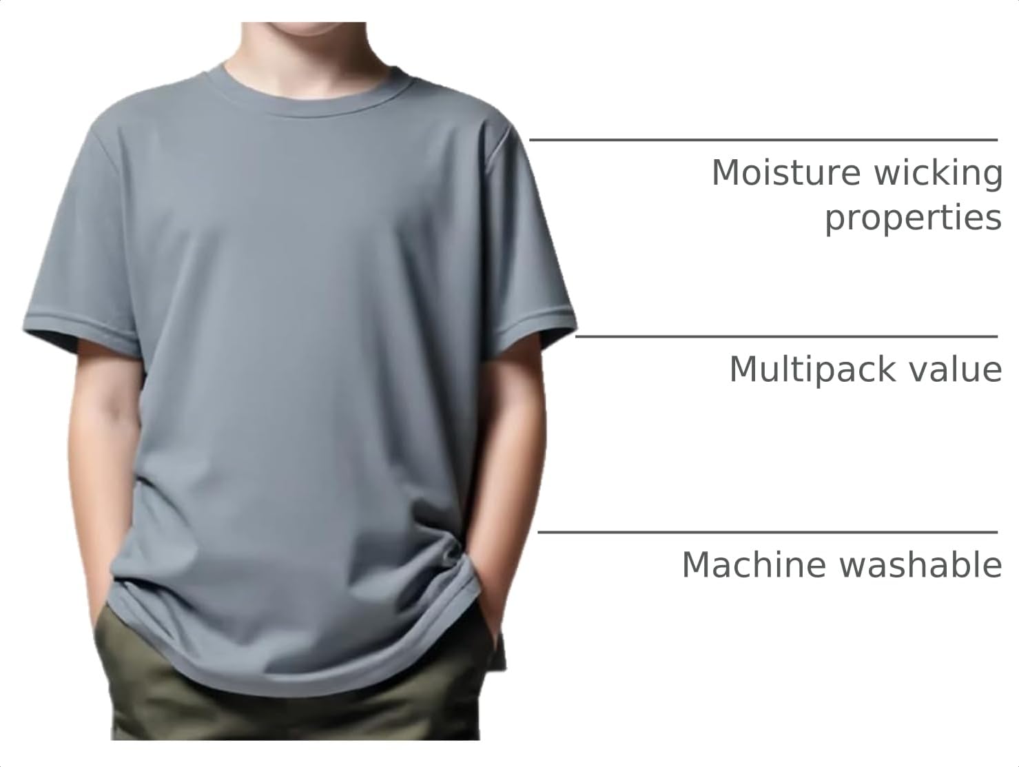 TAGIHOO 1 or 5 Pack Boys Mesh Athletic Quick Dry Short Sleeve Workout Moisture Wicking Active T-Shirt for Kids thumbnail