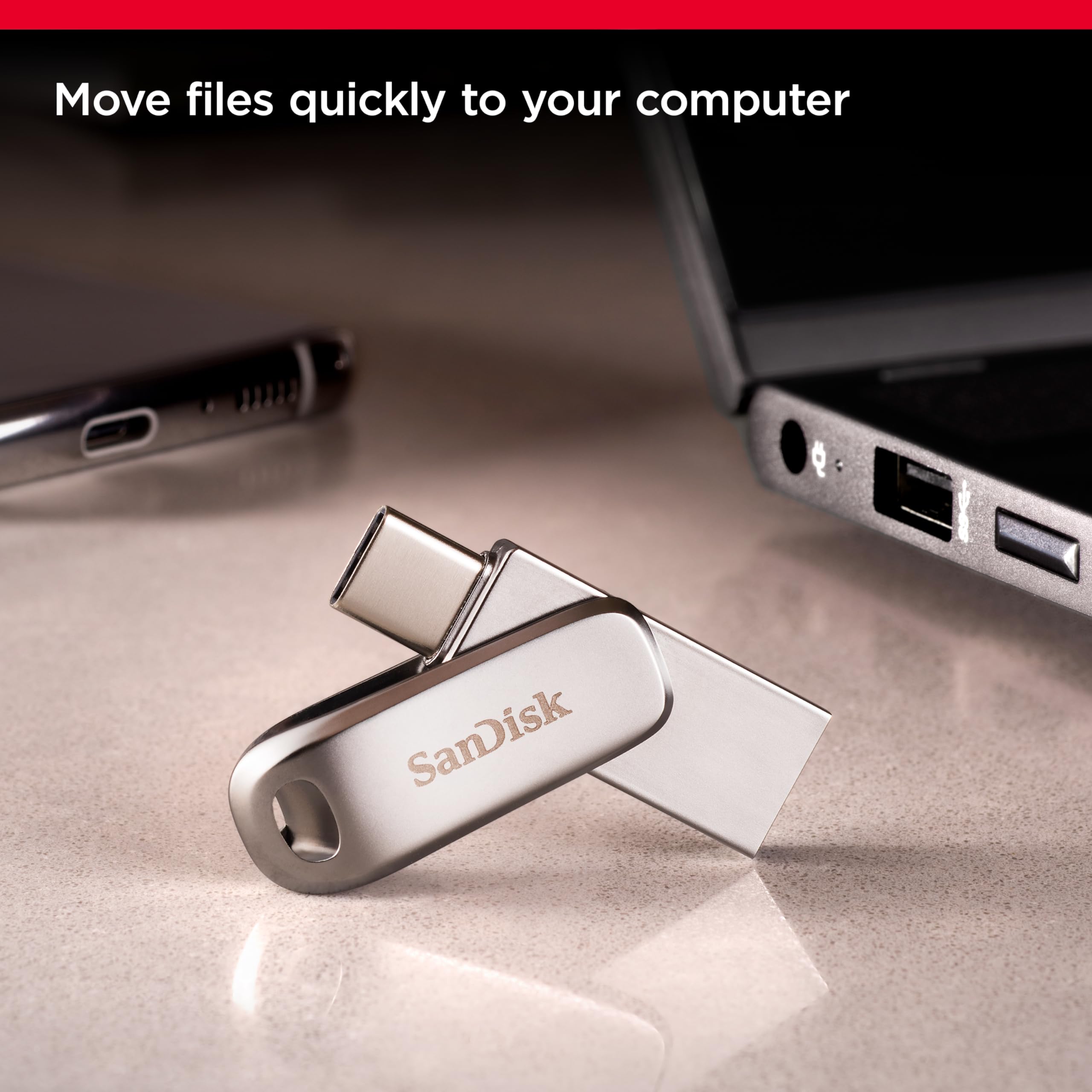 SANDISK 128GB Ultra Dual Drive Luxe USB Type-C - Up to 400MB/s - SDDDC4-128G-GAM46 thumbnail