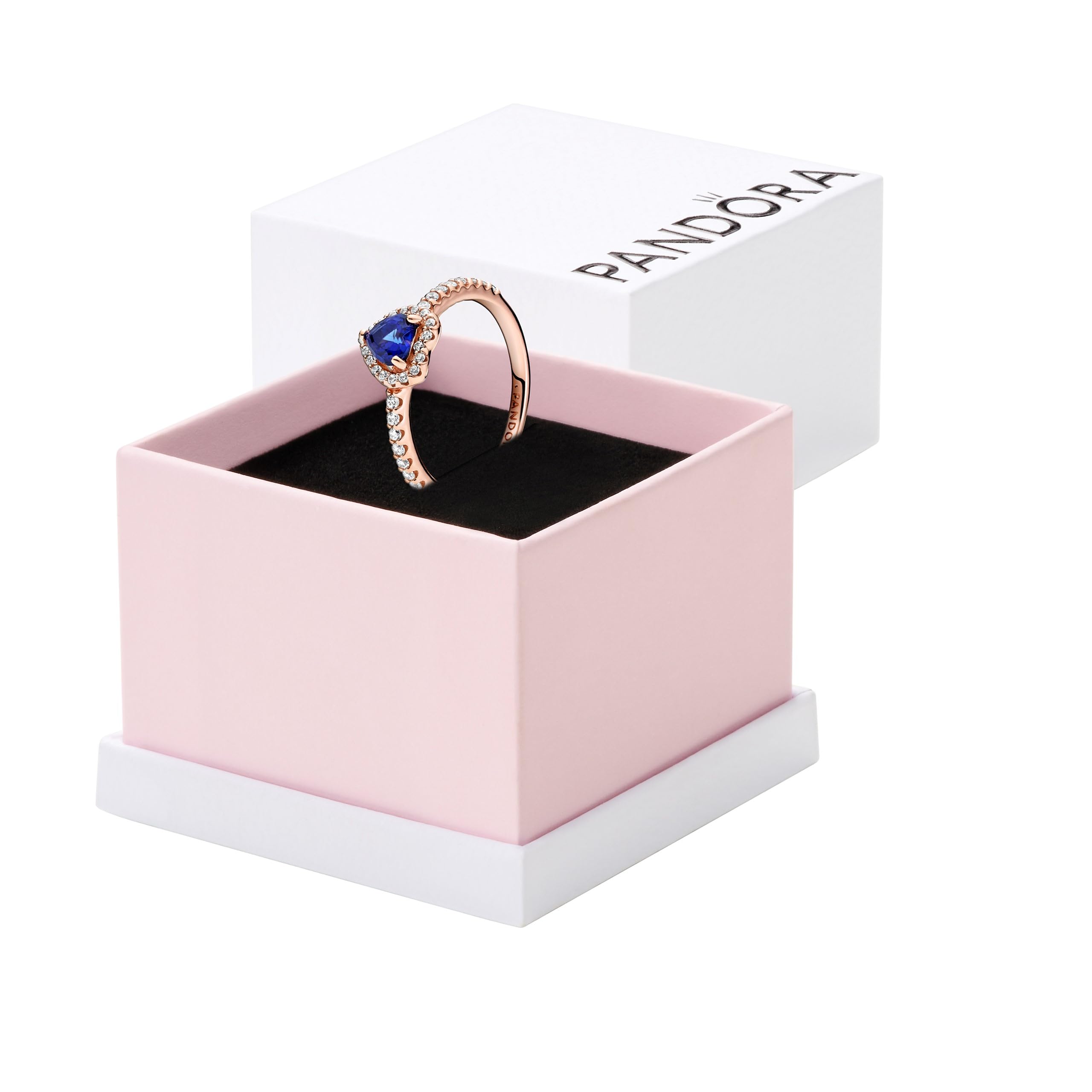 PANDORA Elevated Gold Heart Ring | Sterling Silver & Pink Cubic Zirconia, Jewelry for Women with Gift Box, Chunky Cocktail Ring thumbnail