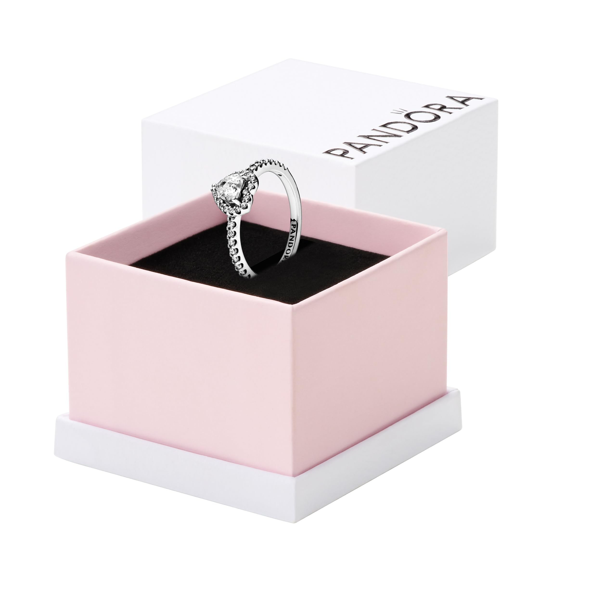 PANDORA Elevated Gold Heart Ring | Sterling Silver & Pink Cubic Zirconia, Jewelry for Women with Gift Box, Chunky Cocktail Ring thumbnail
