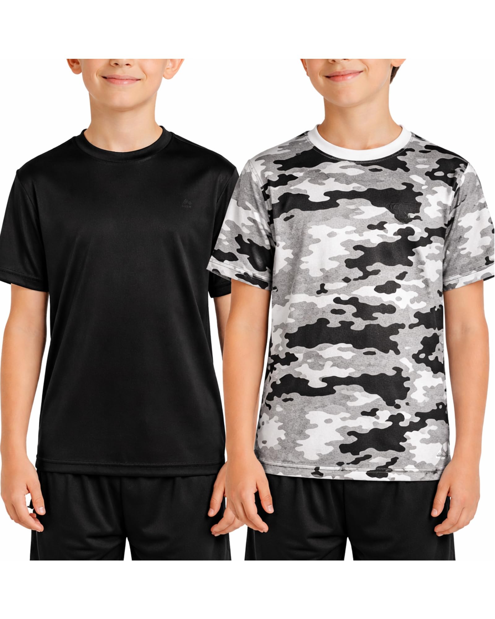 RBX Boys Shirts, 2 Pack Lightweight Crewneck Moisture Wicking Short Sleeve | Breathable Dry Feel Keeps Kids Cool, Great for Training, Practice, or Casual Wear, Pairs Easily with Everyday Bottoms thumbnail