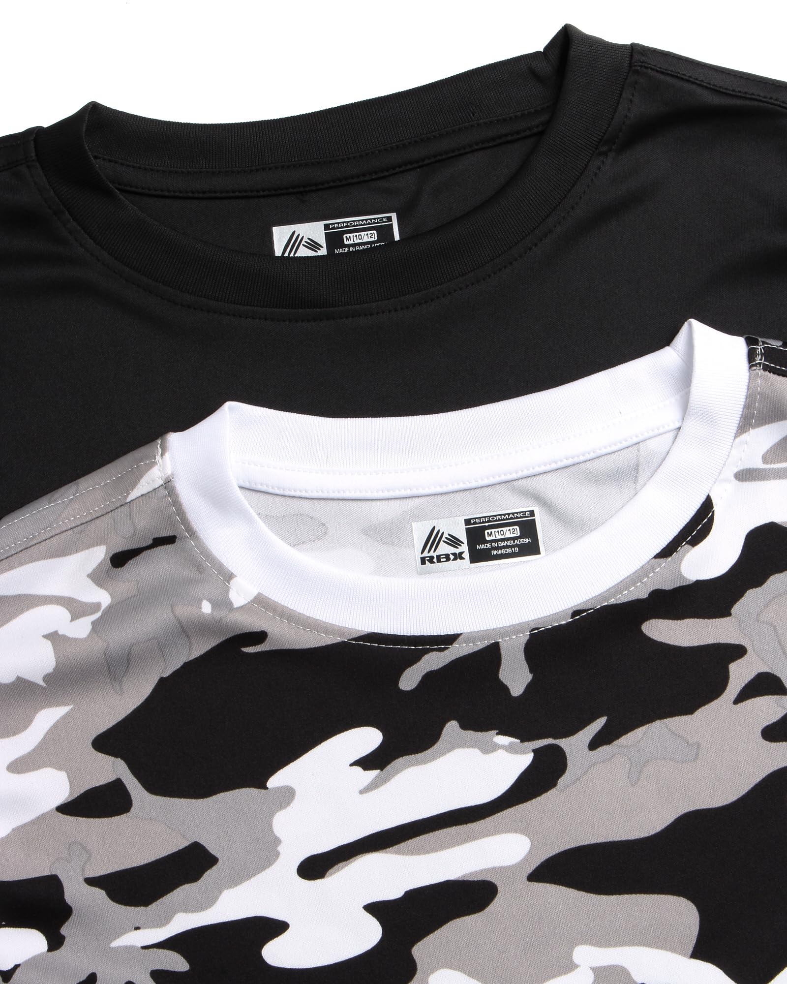 RBX Boys Shirts, 2 Pack Lightweight Crewneck Moisture Wicking Short Sleeve | Breathable Dry Feel Keeps Kids Cool, Great for Training, Practice, or Casual Wear, Pairs Easily with Everyday Bottoms thumbnail