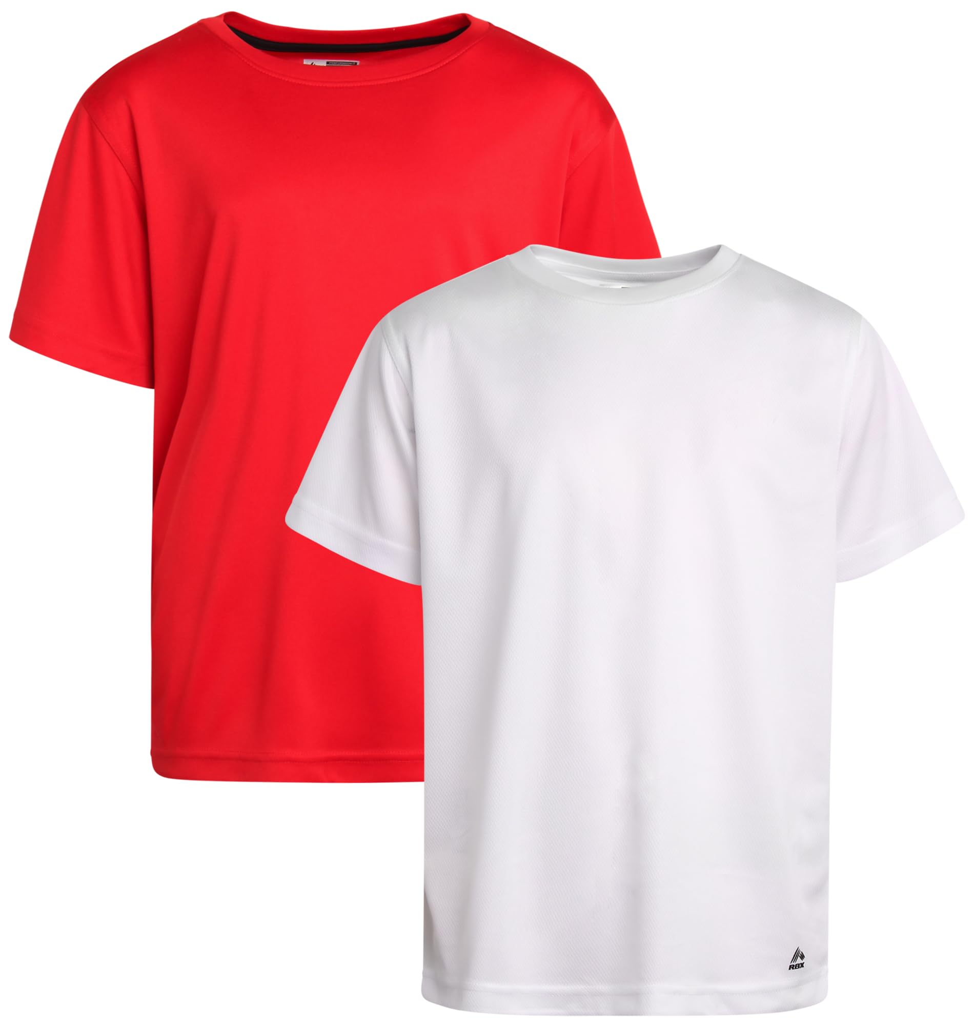 RBX Boys Shirts, 2 Pack Lightweight Crewneck Moisture Wicking Short Sleeve | Breathable Dry Feel Keeps Kids Cool, Great for Training, Practice, or Casual Wear, Pairs Easily with Everyday Bottoms thumbnail