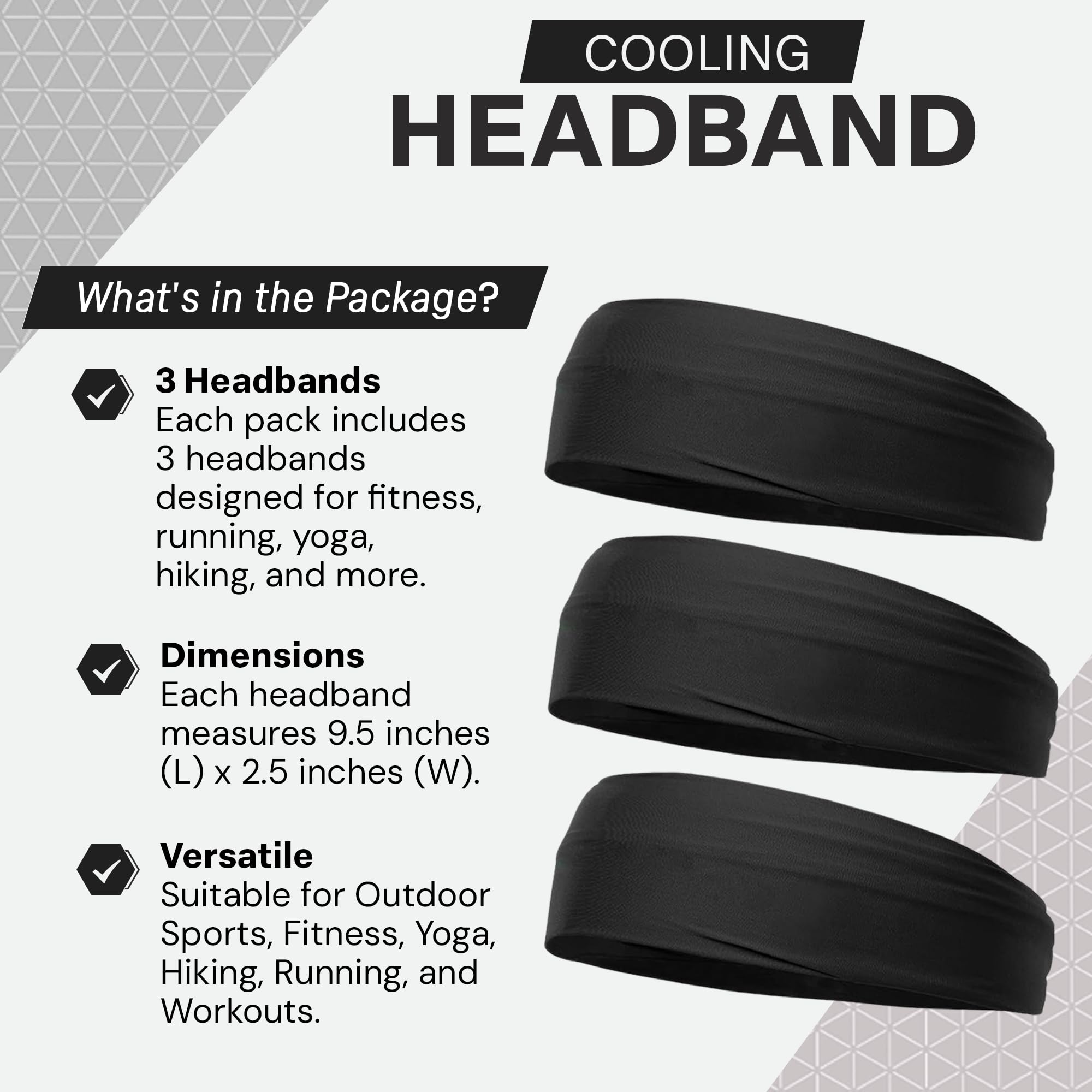 COLD FACTOR Cooling Headband for Women and Men – UPF 50+ Advanced Evaporative Comfort, Instant Cooling Sweatband for Outdoor Sports, Fitness, Yoga, Hiking, Running, and Workout thumbnail