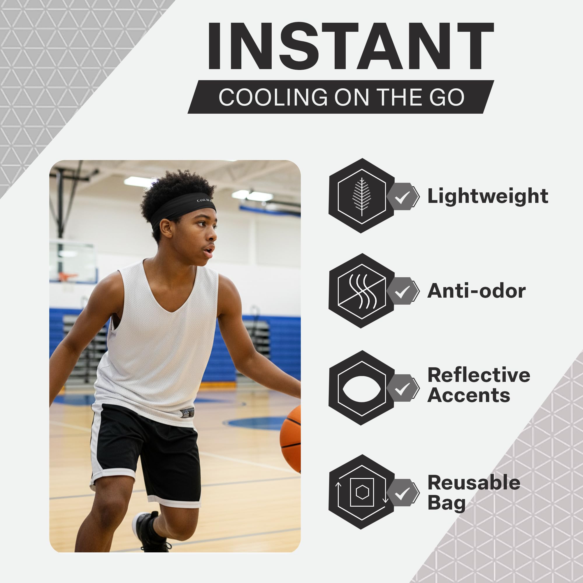 COLD FACTOR Cooling Headband for Women and Men – UPF 50+ Advanced Evaporative Comfort, Instant Cooling Sweatband for Outdoor Sports, Fitness, Yoga, Hiking, Running, and Workout thumbnail
