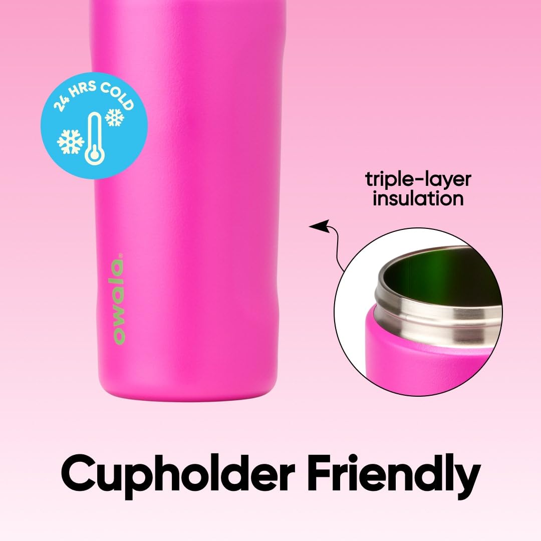 Owala FreeSip Kids Stainless Steel Water Bottle 16 oz All the Berries thumbnail