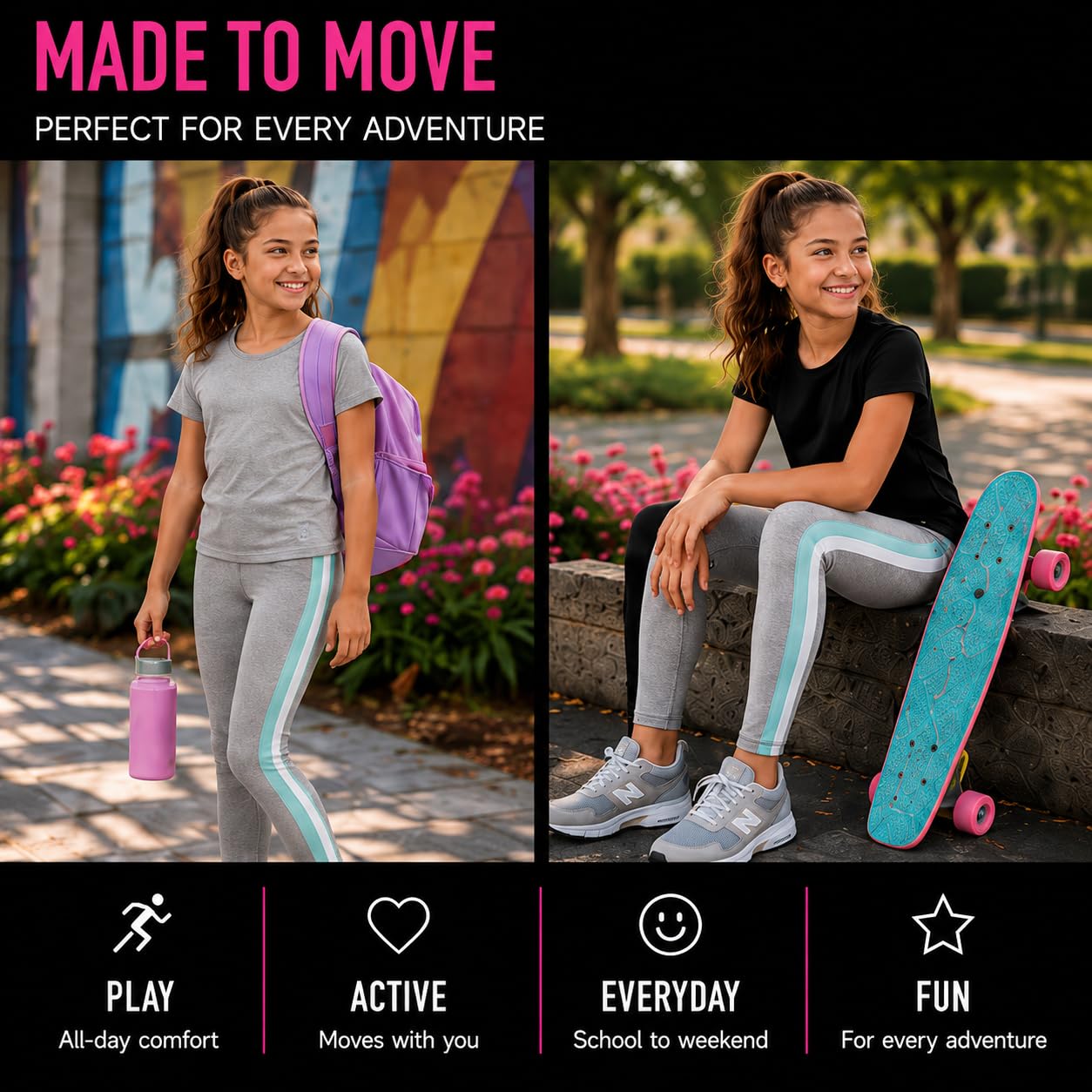 New Balance Girl's Performance Leggings (Big Kids) | Smooth Stretch Fabric, Sleek Versatile Black, Breathable Support for Dance, Gym, Fitness & Everyday Play thumbnail