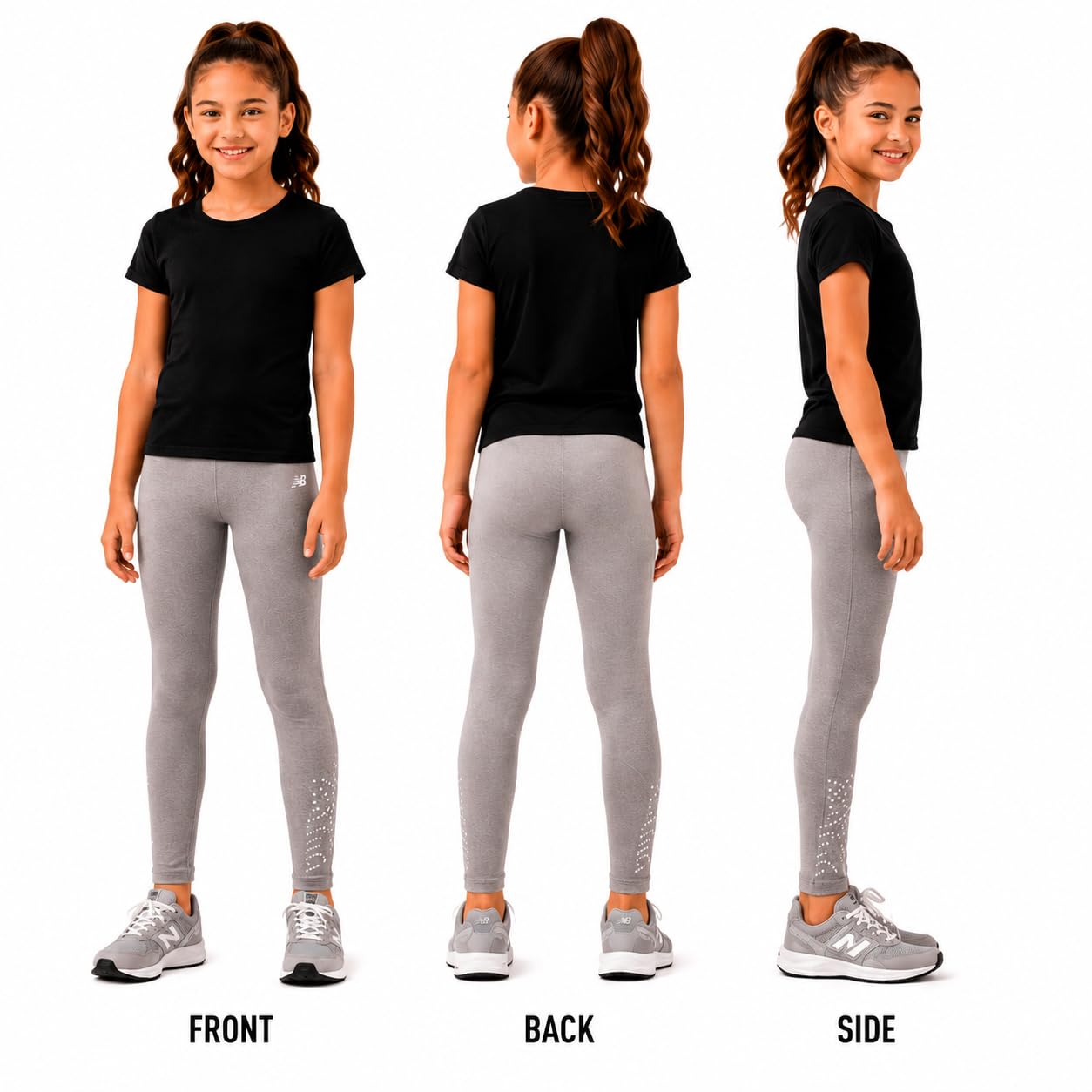 New Balance Girl's Performance Leggings (Big Kids) | Smooth Stretch Fabric, Sleek Versatile Black, Breathable Support for Dance, Gym, Fitness & Everyday Play thumbnail