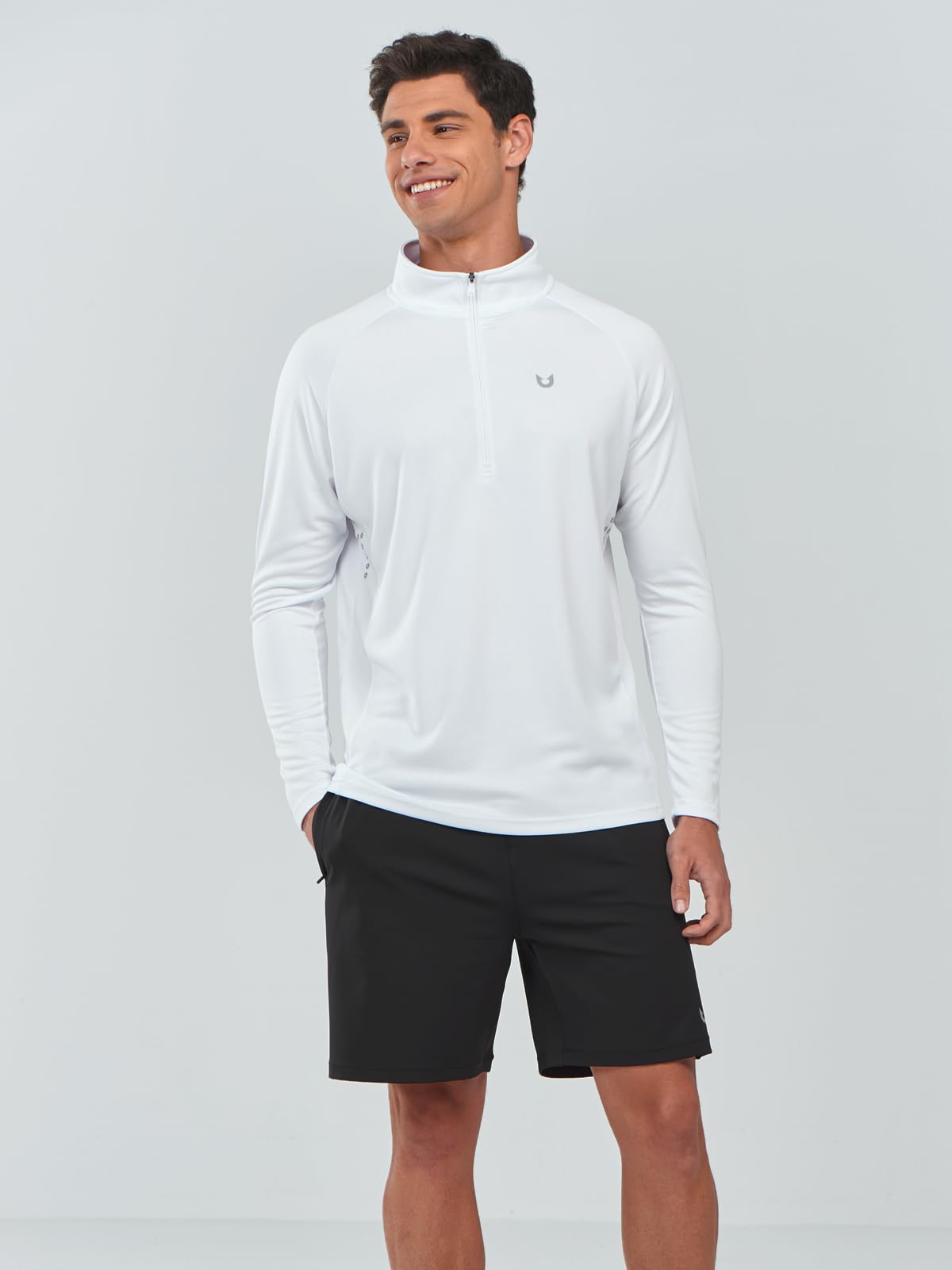 NORTHYARD Men's Quarter Zip Pullover Athletic Running Shirt Long Sleeve | 1/4 Zip Top, Quick Dry Lightweight, Moisture Wicking Breathable, Reflective Strips, Performance Workout Gym, Hiking Sports thumbnail