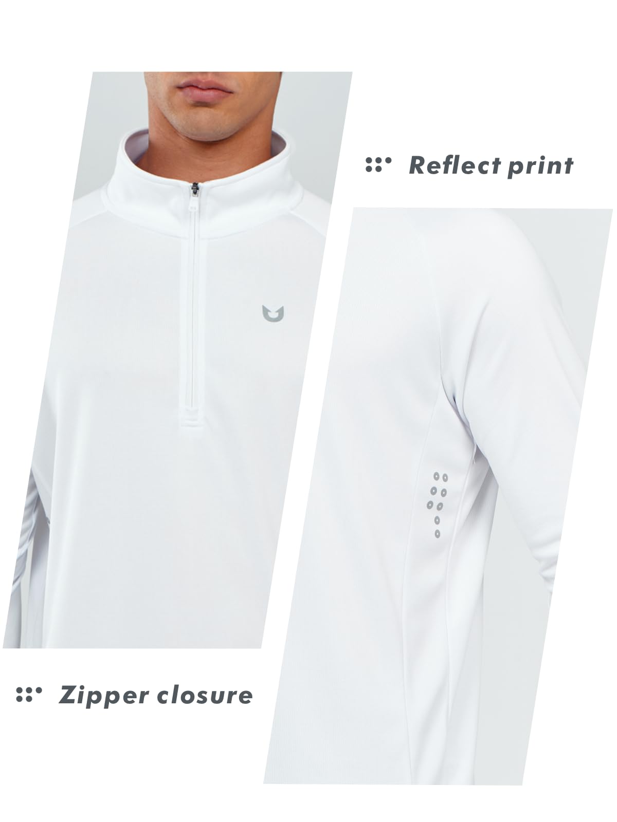 NORTHYARD Men's Quarter Zip Pullover Athletic Running Shirt Long Sleeve | 1/4 Zip Top, Quick Dry Lightweight, Moisture Wicking Breathable, Reflective Strips, Performance Workout Gym, Hiking Sports thumbnail