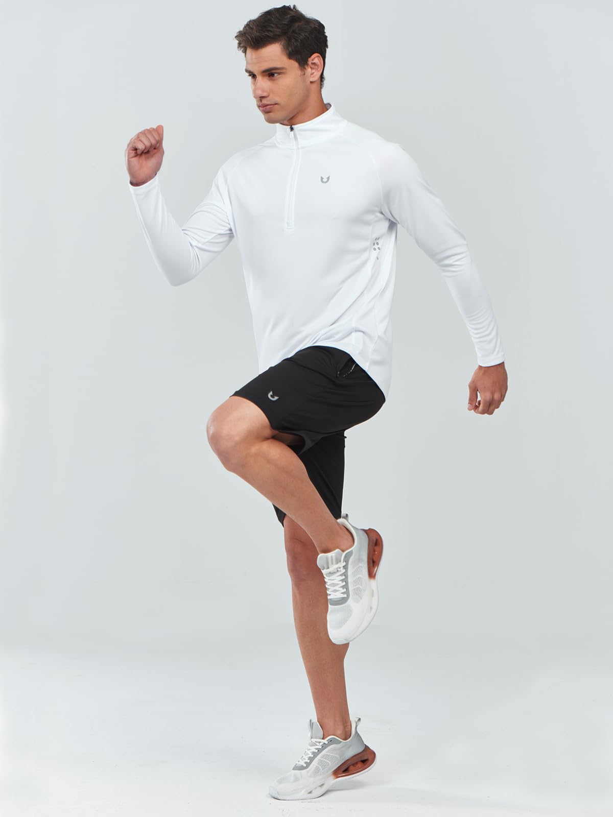 NORTHYARD Men's Quarter Zip Pullover Athletic Running Shirt Long Sleeve | 1/4 Zip Top, Quick Dry Lightweight, Moisture Wicking Breathable, Reflective Strips, Performance Workout Gym, Hiking Sports thumbnail
