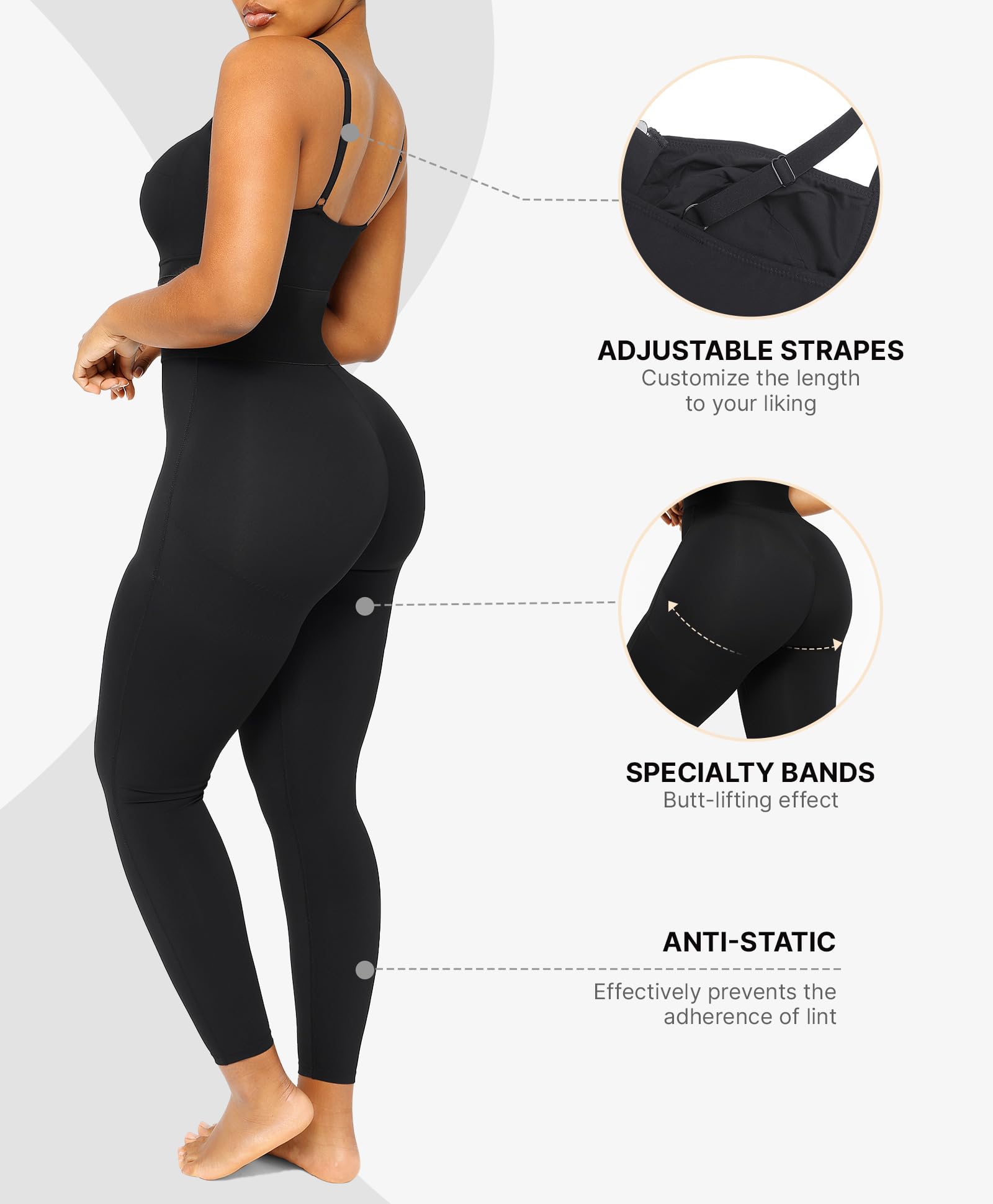 SHAPELLX Jumpsuits for Women Tummy Control One Piece Outfit Yoga Athletic Rompers Sleeveless Bodycon Shapewear thumbnail
