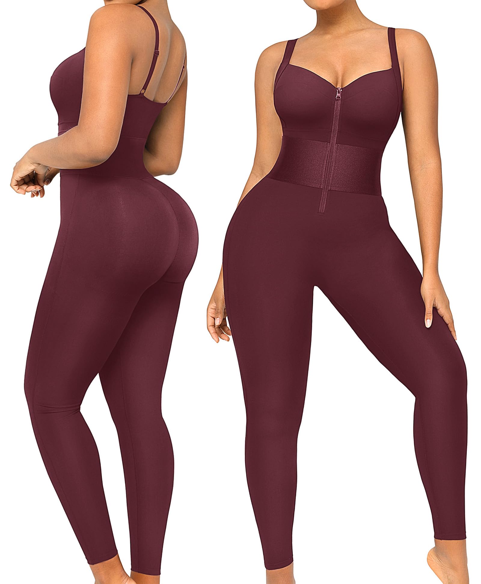 SHAPELLX Jumpsuits for Women Tummy Control One Piece Outfit Yoga Athletic Rompers Sleeveless Bodycon Shapewear thumbnail