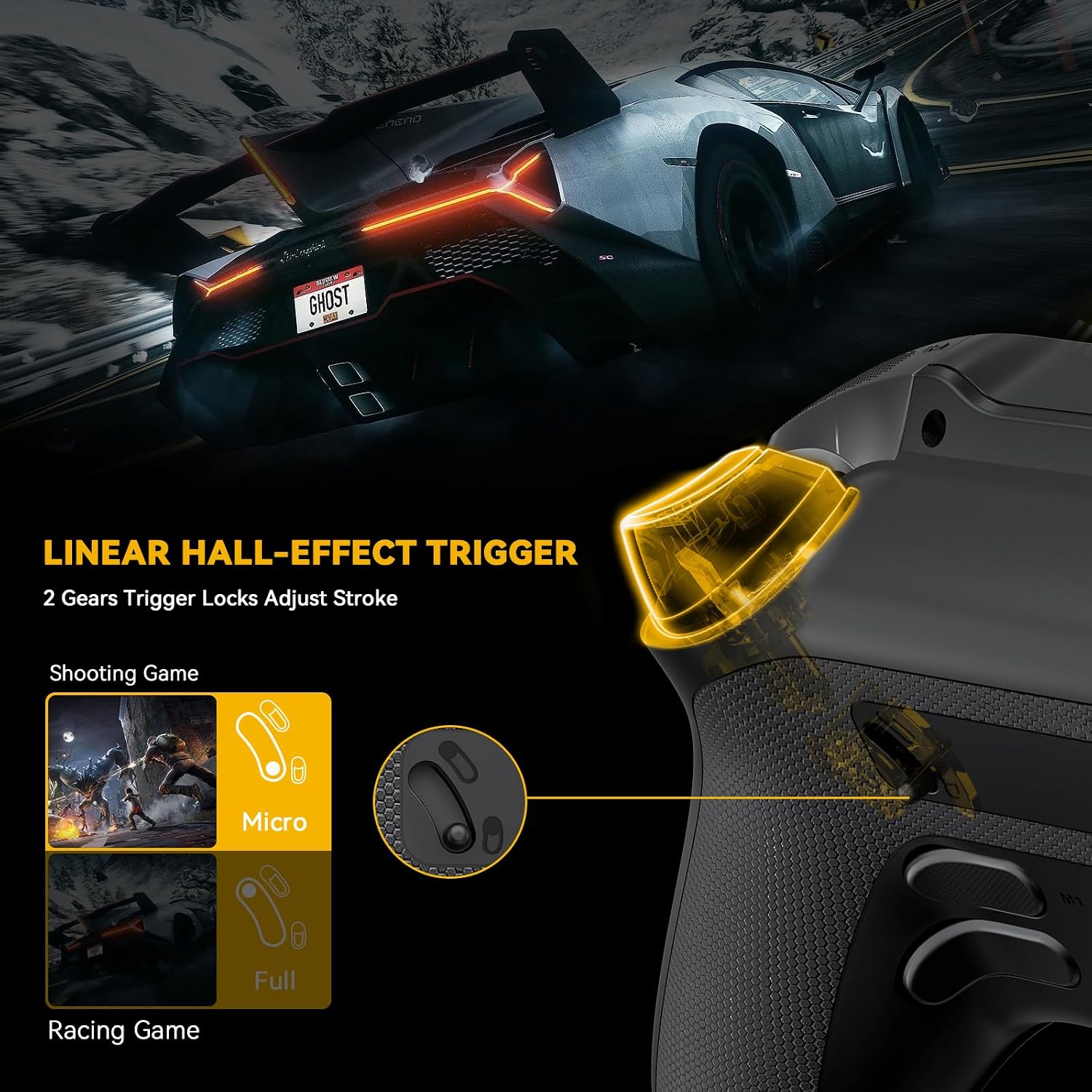 ManbaOne Interactive Screen Wireless Gaming Controller (Black) thumbnail