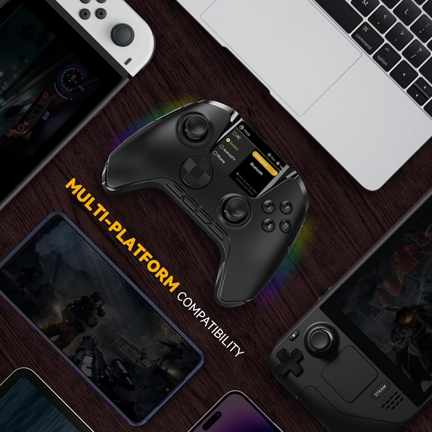 ManbaOne Interactive Screen Wireless Gaming Controller (Black) thumbnail