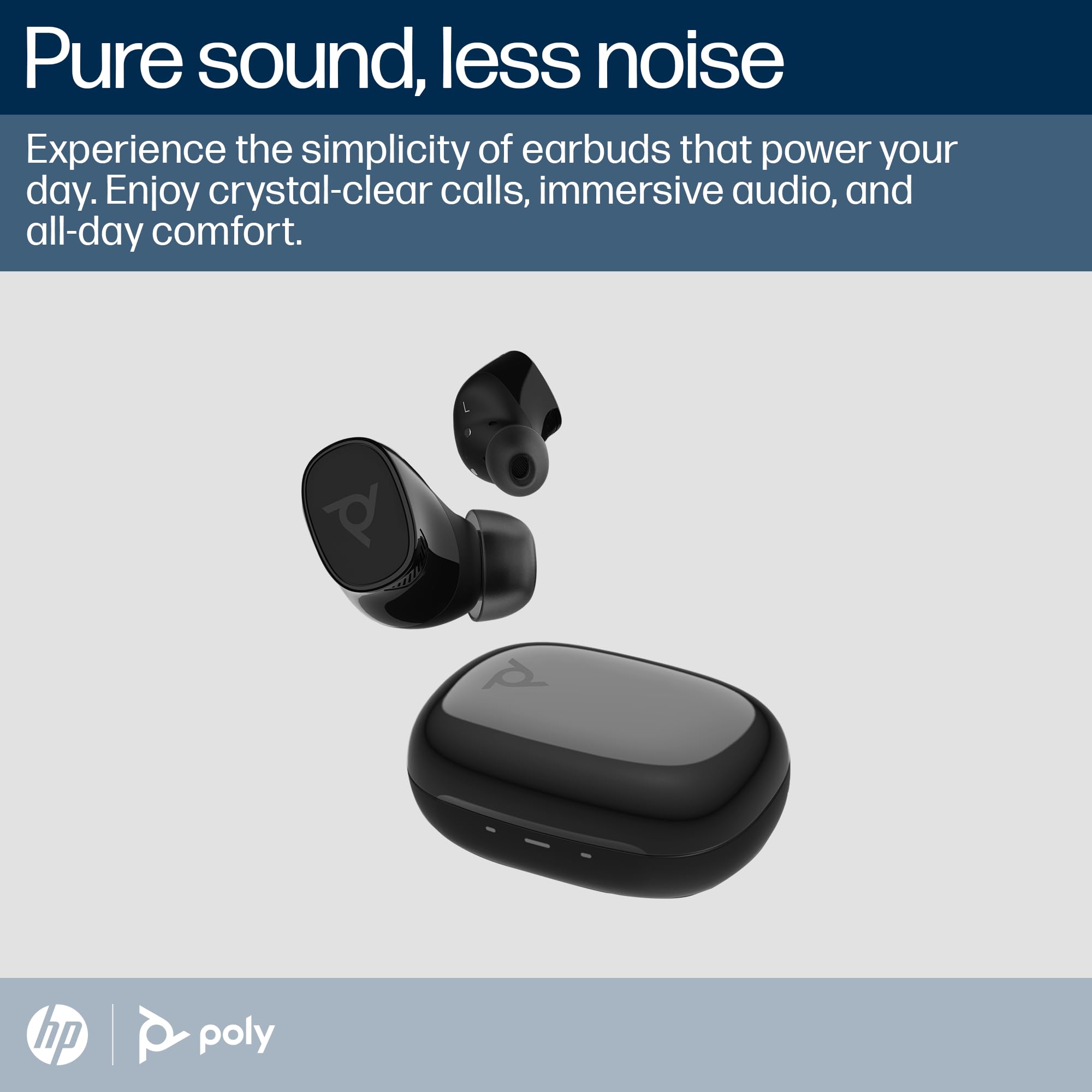 Poly – Voyager Free 20 – True Wireless Earbuds in Black - Adaptive ANC, AI Enhanced Audio and Personalized Comfort - Works with PC/Mobile thumbnail