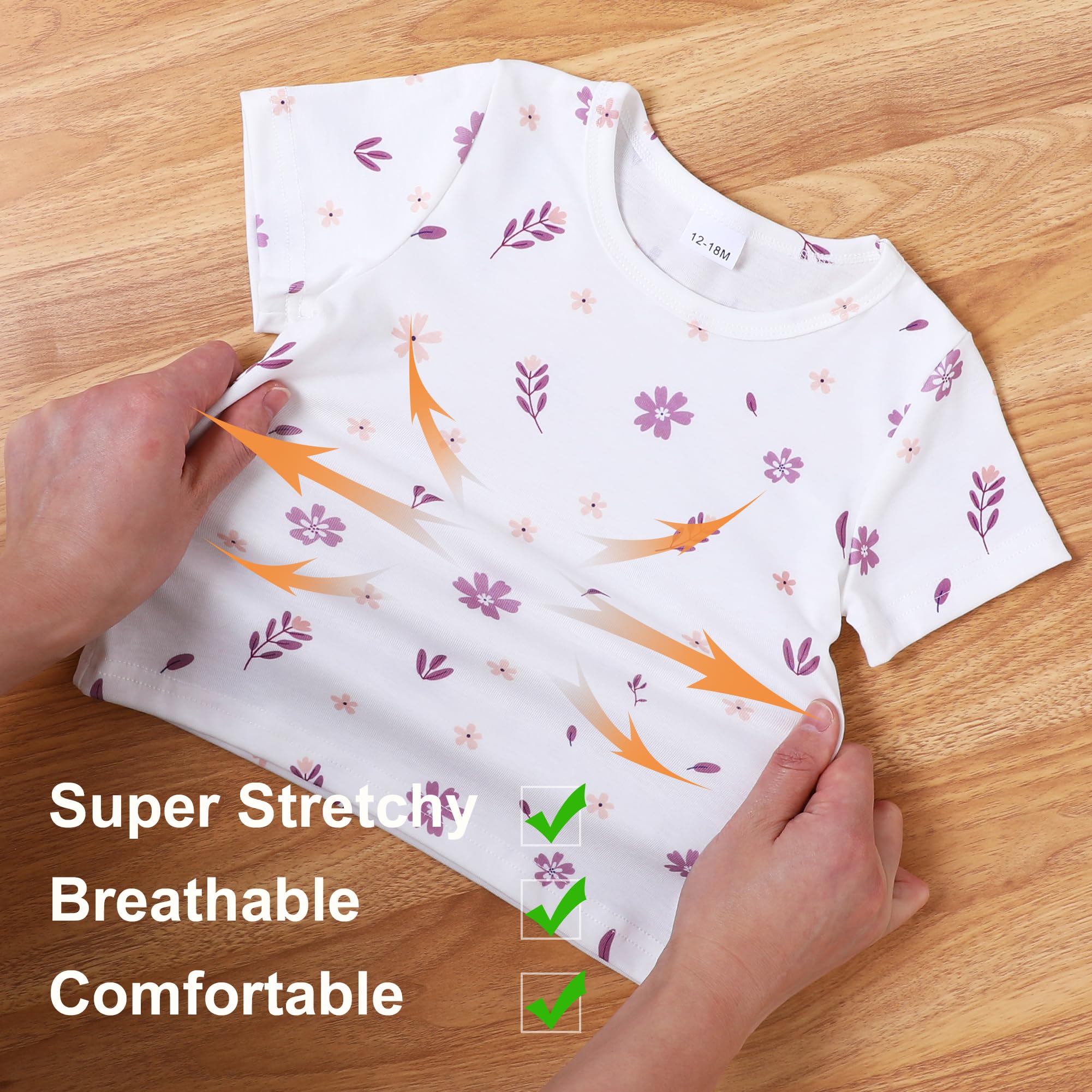 ZOEREA Toddler Girl Clothes, 2Pcs Baby Girl Outfits Spring/Summer Stripe/Floral T-Shirt+Bib Overall Shorts Clothing Set 1-5T thumbnail