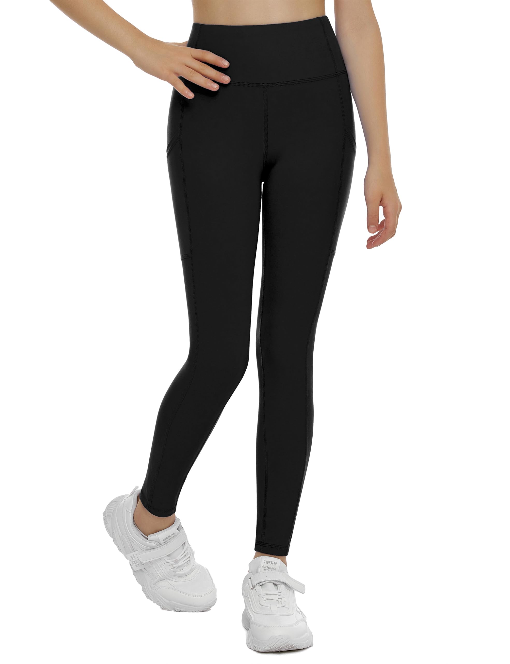 THE GYM PEOPLE Girls Workout Leggings High Waist Kid Dance Yoga Tight Pants | High Waist, Tight Fit, Soft Stretch Fabric, Side Pockets, Full Length, Lightweight, Athletic Leggings for School, Daily thumbnail
