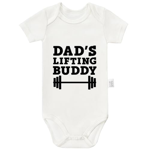 Dad’s Lifting Buddy Bodysuits, Cute Toddler Boy Girl Newborn Cotton Romper Short Sleeve Jumpsuit Outfits 0-24 Months thumbnail