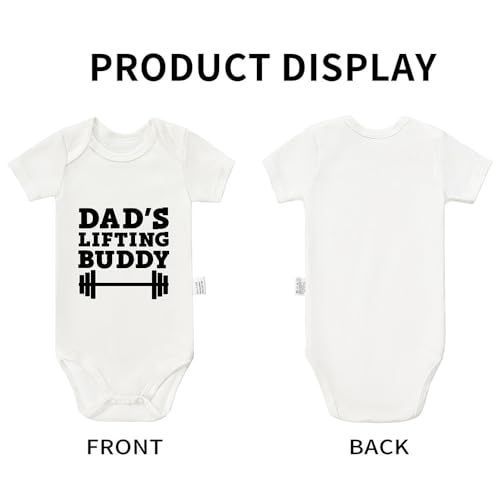 Dad’s Lifting Buddy Bodysuits, Cute Toddler Boy Girl Newborn Cotton Romper Short Sleeve Jumpsuit Outfits 0-24 Months thumbnail