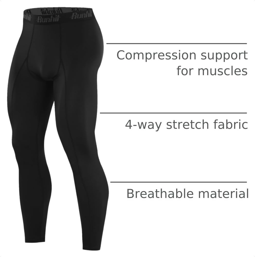 Runhit Men’s Compression Pants Running Tights Workout Leggings Athletic Base Layer Pants for Sports Yoga Basketball thumbnail