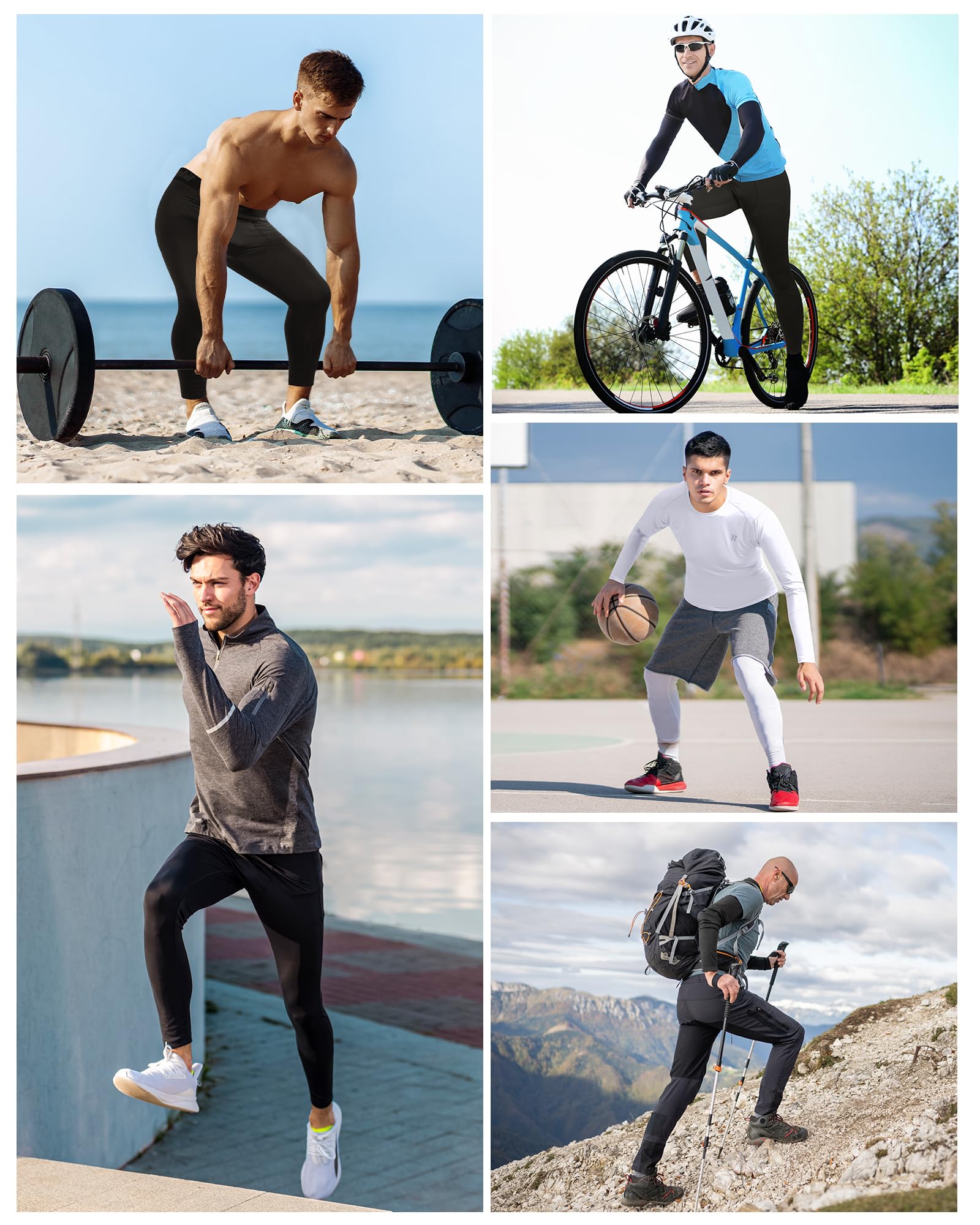 Runhit Men’s Compression Pants Running Tights Workout Leggings Athletic Base Layer Pants for Sports Yoga Basketball thumbnail