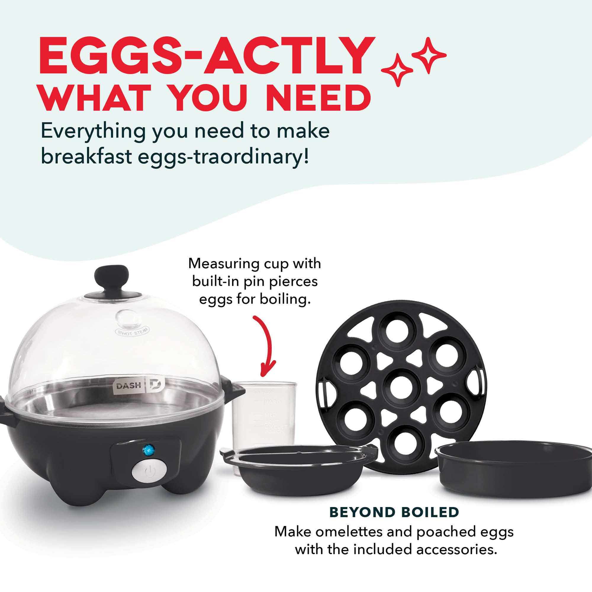 Dash Rapid Egg Cooker, 7 Hard Boiled Eggs, Black thumbnail