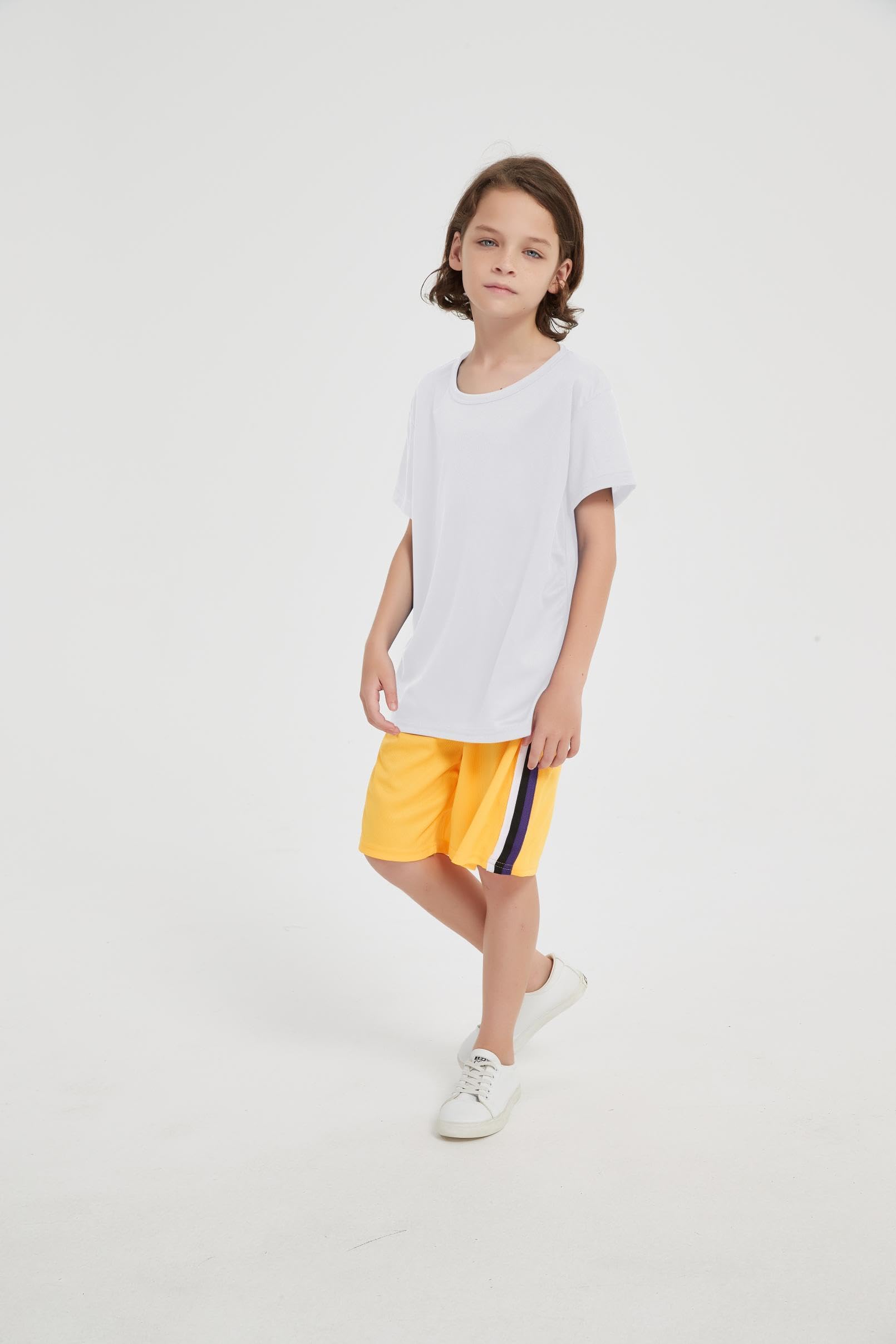 5 Pack Quick Dry Boys T Shirts Mesh Athletic Kids Shirts for Teen Age 4-15 | 100% Polyester Short Sleeve Boys Shirts,Moisture Wicking Shirts for Boys,Crew Neck Kids TShirts,Performance Youth Shirts thumbnail