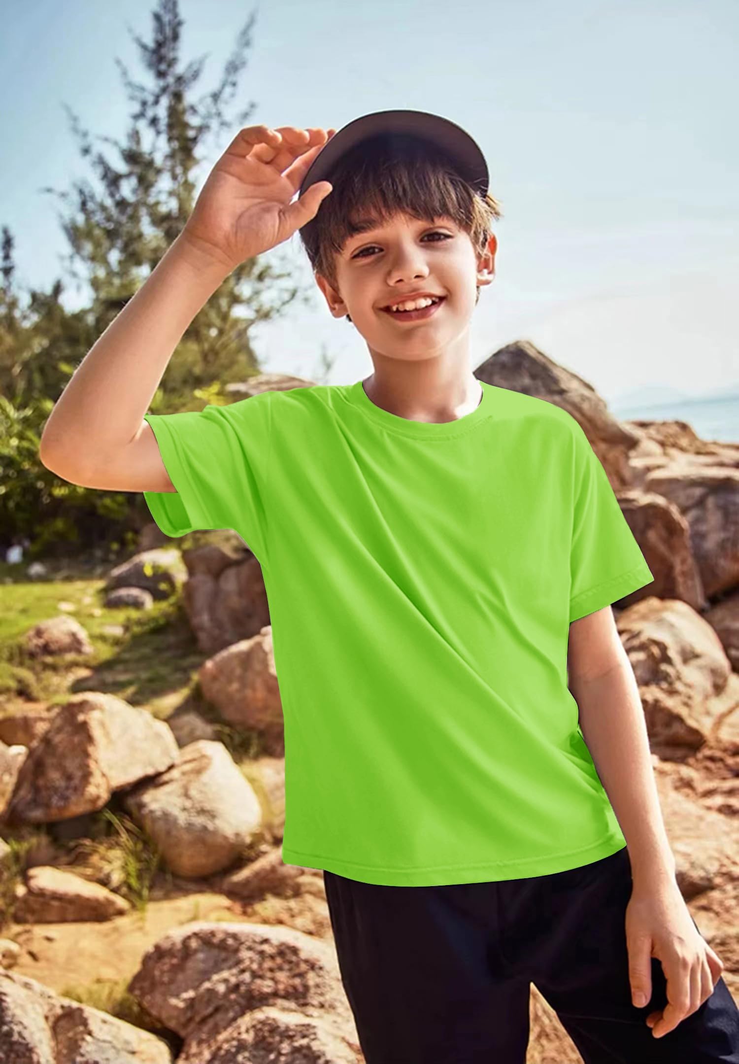 5 Pack Quick Dry Boys T Shirts Mesh Athletic Kids Shirts for Teen Age 4-15 | 100% Polyester Short Sleeve Boys Shirts,Moisture Wicking Shirts for Boys,Crew Neck Kids TShirts,Performance Youth Shirts thumbnail