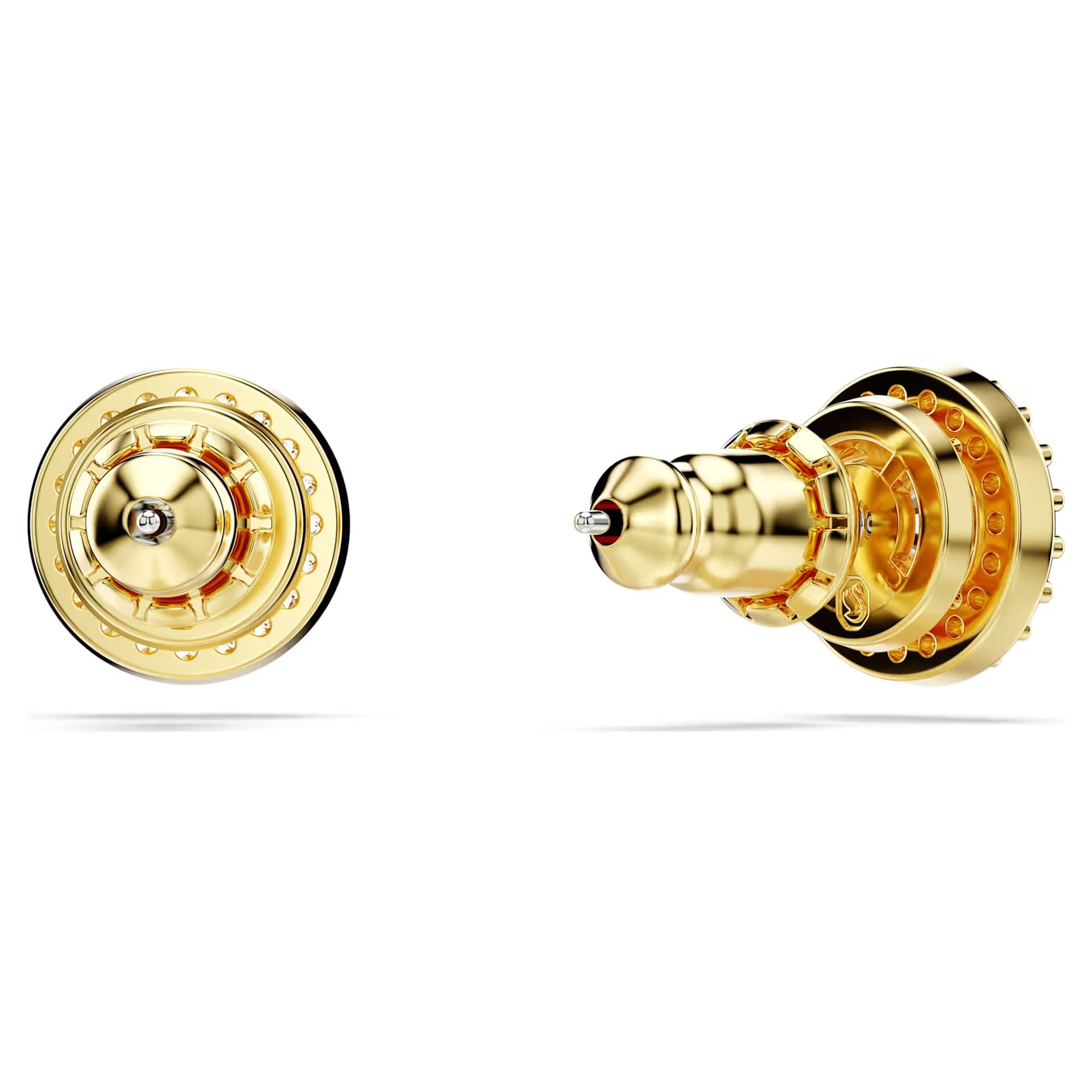 Swarovski Una Stud Earrings, Round Cut, Gold Tone, Gold-Tone Finished thumbnail