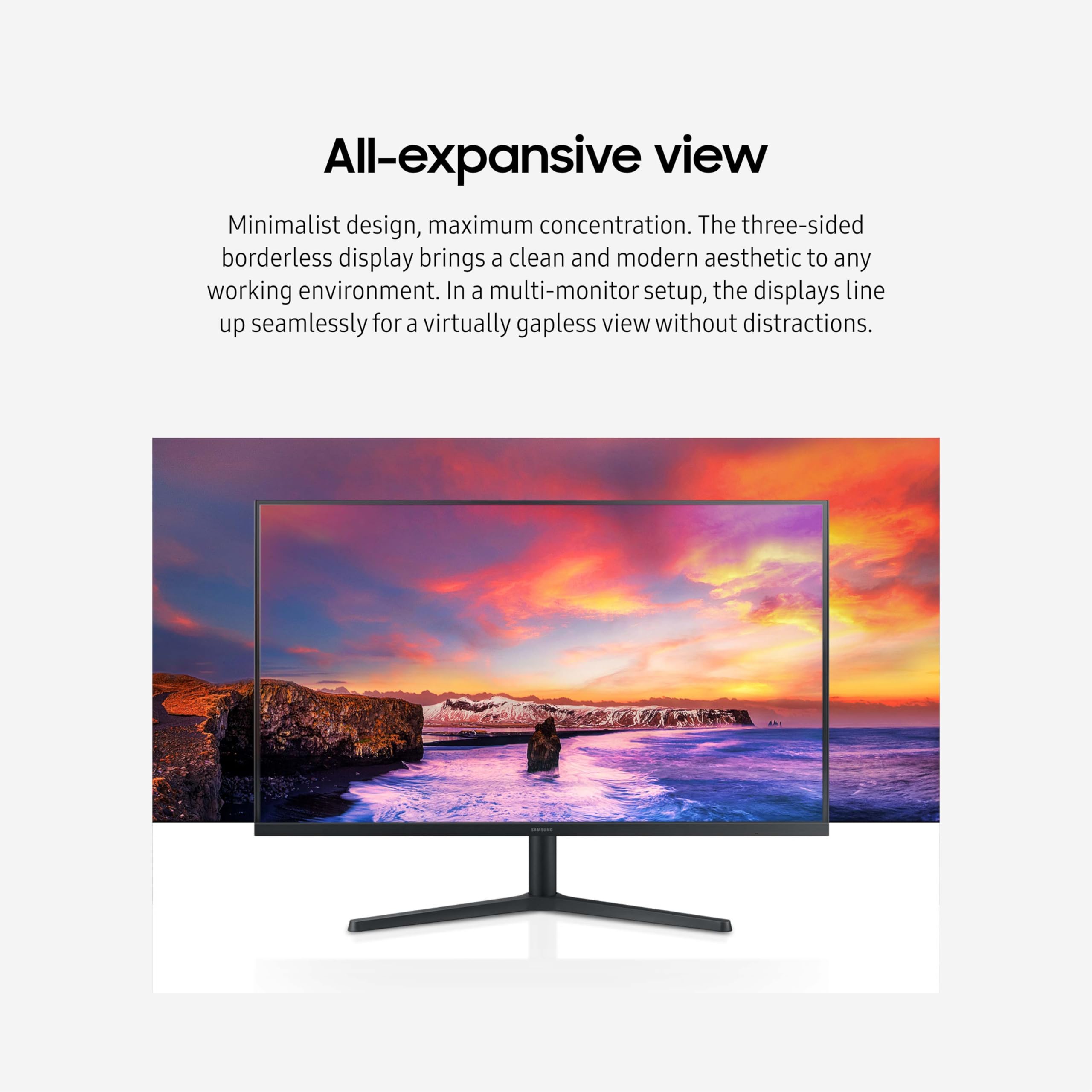 Samsung 32-Inch Flat Computer Monitor, 75Hz, Borderless Display, AMD FreeSync, Game Mode, Advanced Eye Care, HDMI and DisplayPort, LS32B304NWNXGO, 2024 thumbnail