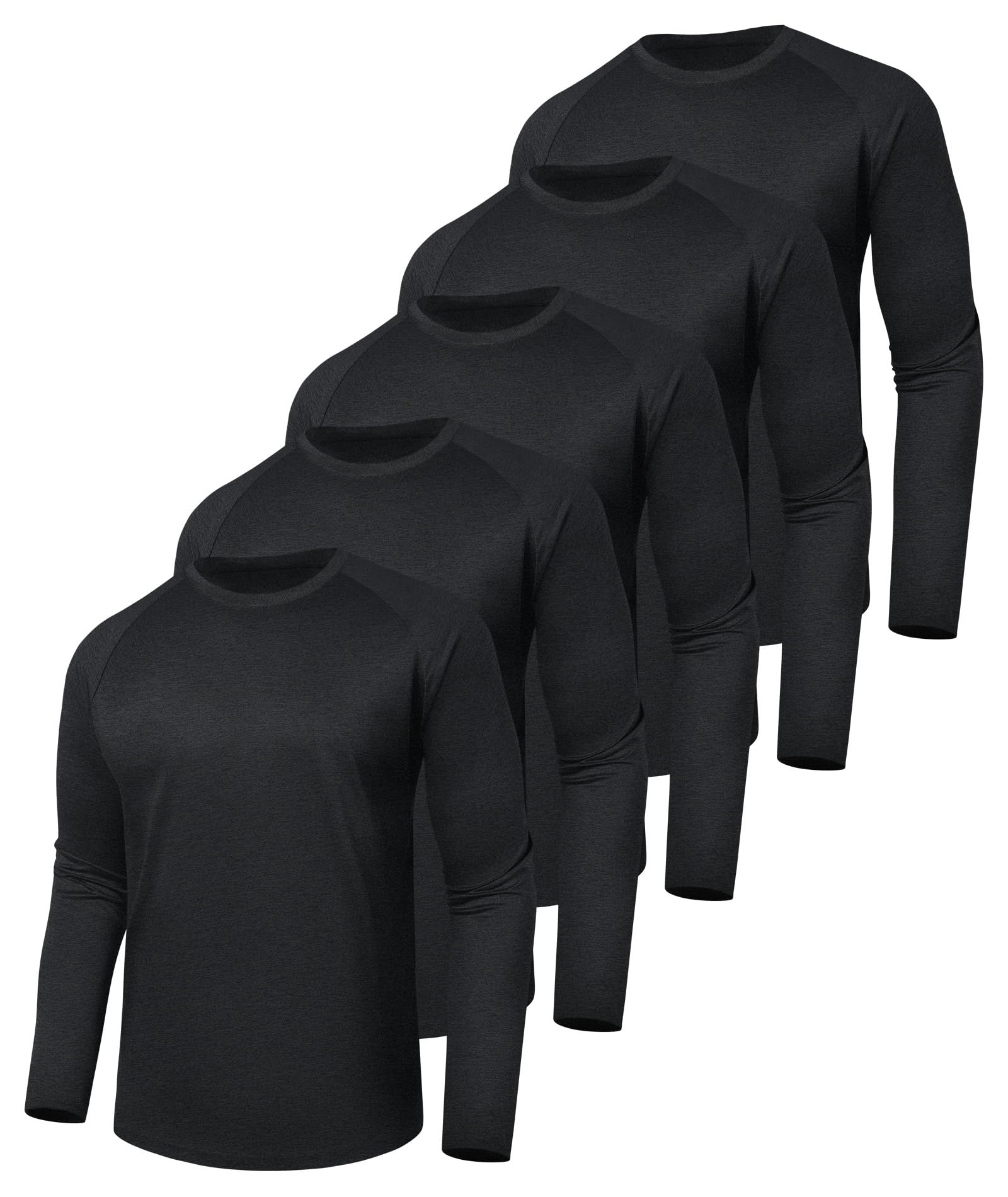 3 Pack Long Sleeve Shirts for Men - Quick Dry Moisture Wicking UV Sun Protection T-Shirts for Fishing Workout Athletic Gym thumbnail