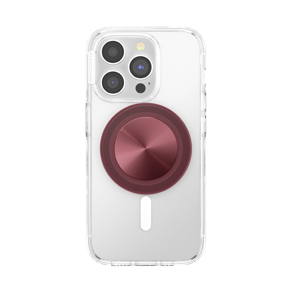 PopSockets Phone Grip for MagSafe, Magnetic Holder, Phone Stand, Burgundy - Alum Radial Oxblood thumbnail