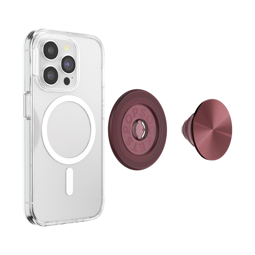 PopSockets Phone Grip for MagSafe, Magnetic Holder, Phone Stand, Burgundy - Alum Radial Oxblood thumbnail