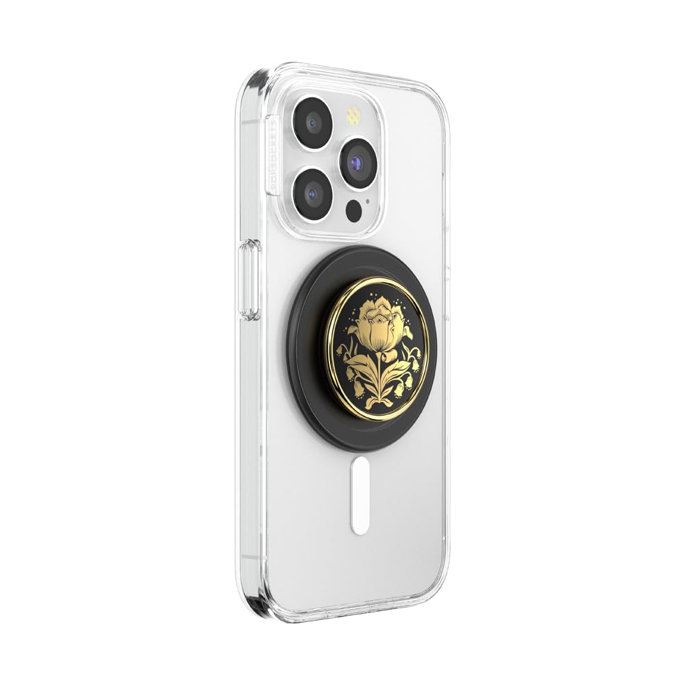 PopSockets Phone Grip for MagSafe, Magnetic Holder, Phone Stand, Black - Rose Noir thumbnail