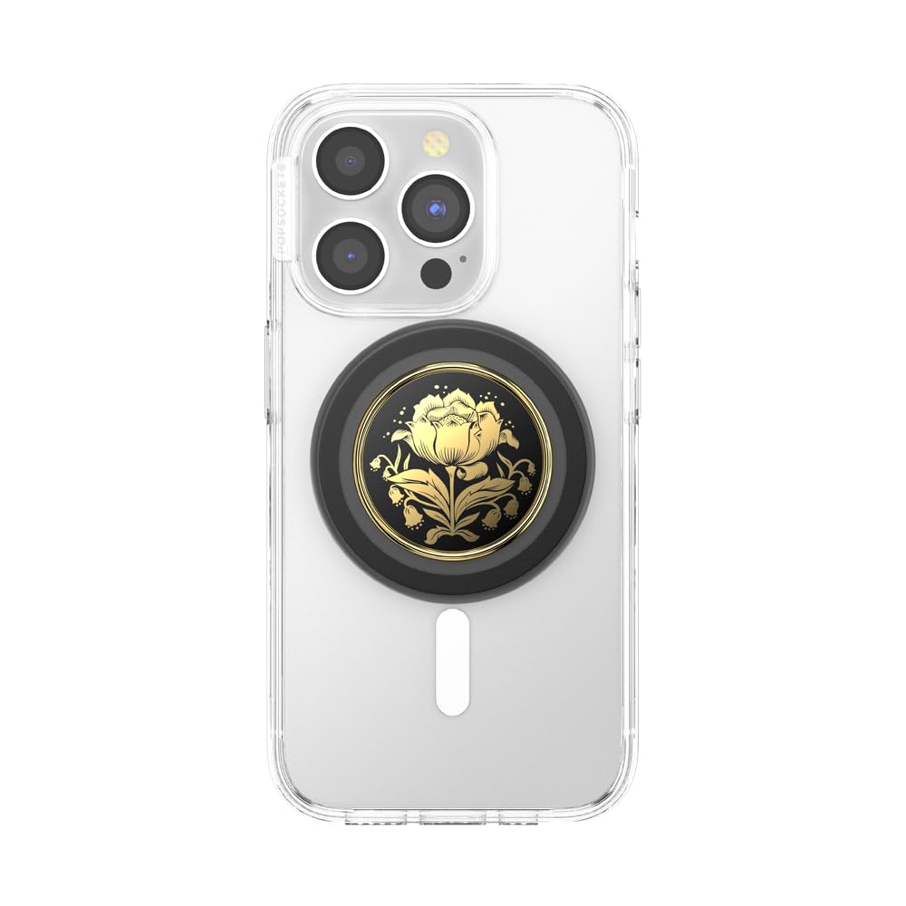 PopSockets Phone Grip for MagSafe, Magnetic Holder, Phone Stand, Black - Rose Noir thumbnail