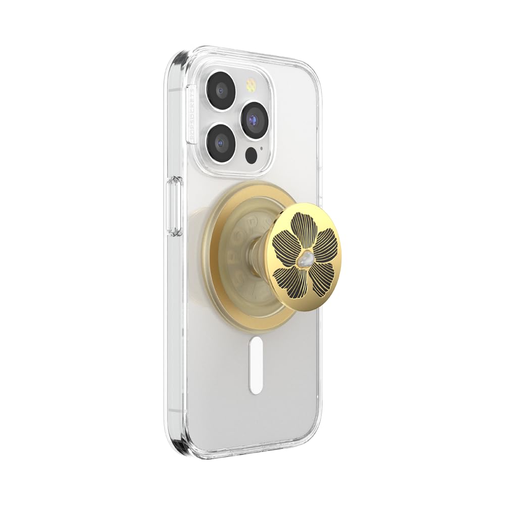 PopSockets Phone Grip for MagSafe, Magnetic Holder, Phone Stand, Black - Rose Noir thumbnail