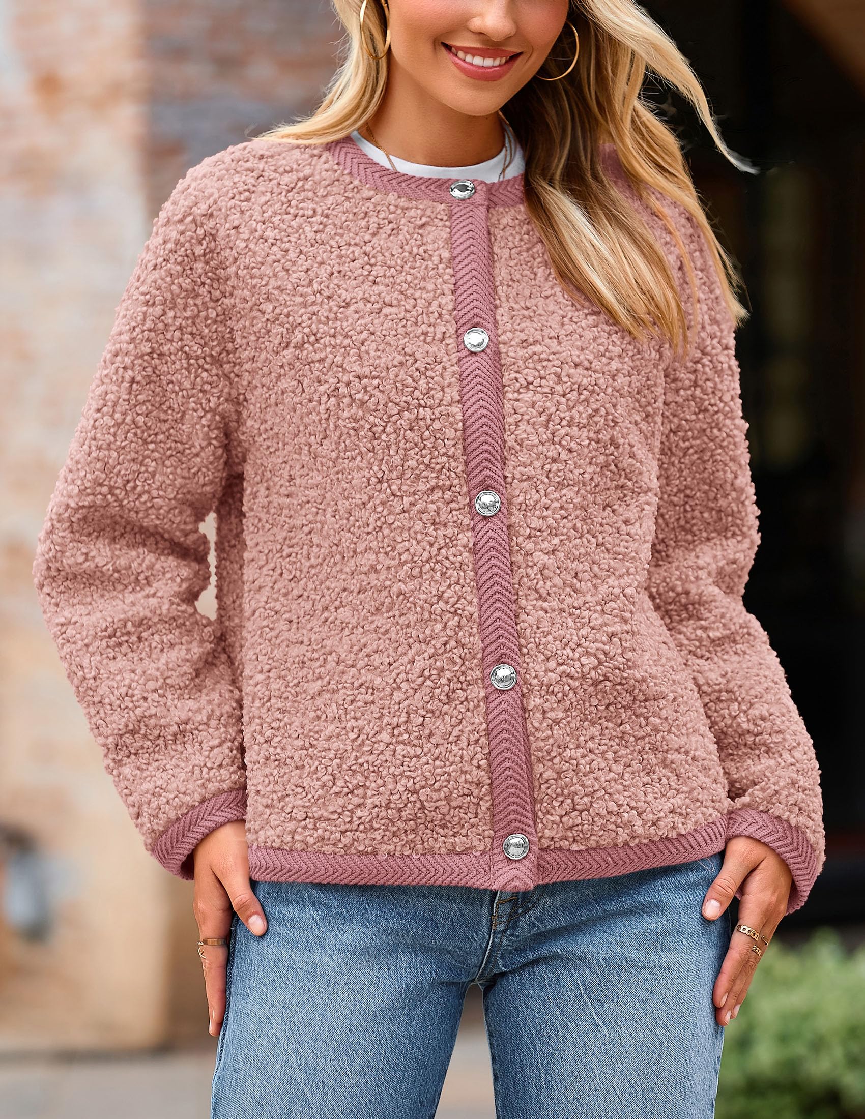 PRETTYGARDEN Women's Faux Fur Coat 2026 Fall Fuzzy Fleece Button up Shearling Cropped Jackets Winter Trendy Outerwear thumbnail