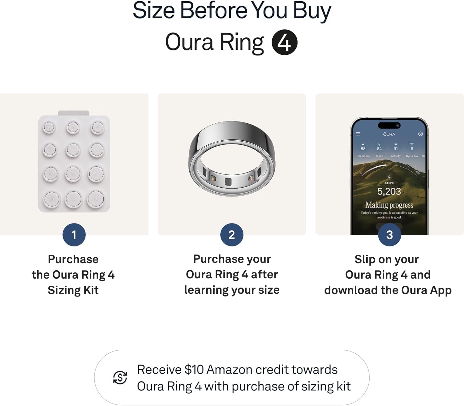 Oura Ring 4 - Silver - Size 10 - Sleep, Activity, Women’s Health, AI Advisor, Up to 8 Days of Battery Life, Size Before You Buy, Android & iOS Compatible thumbnail