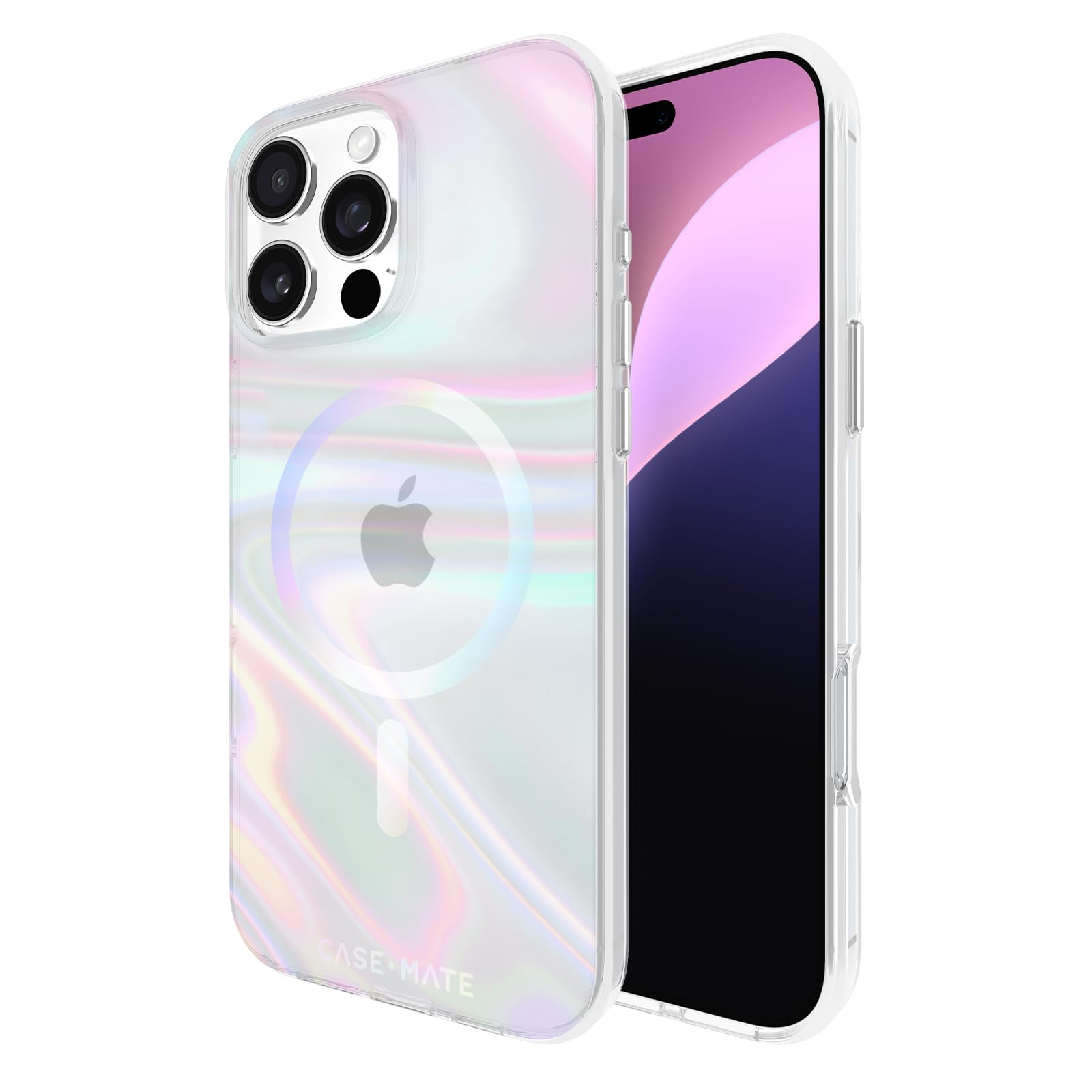 Case-Mate Soap Bubble iPhone 16 Pro Max Case - Iridescent | Compatible with MagSafe - Stylish Iridescent Phone Case w/12ft Drop Protection - Premium Magnetic Cover for iPhone 16 Pro Max