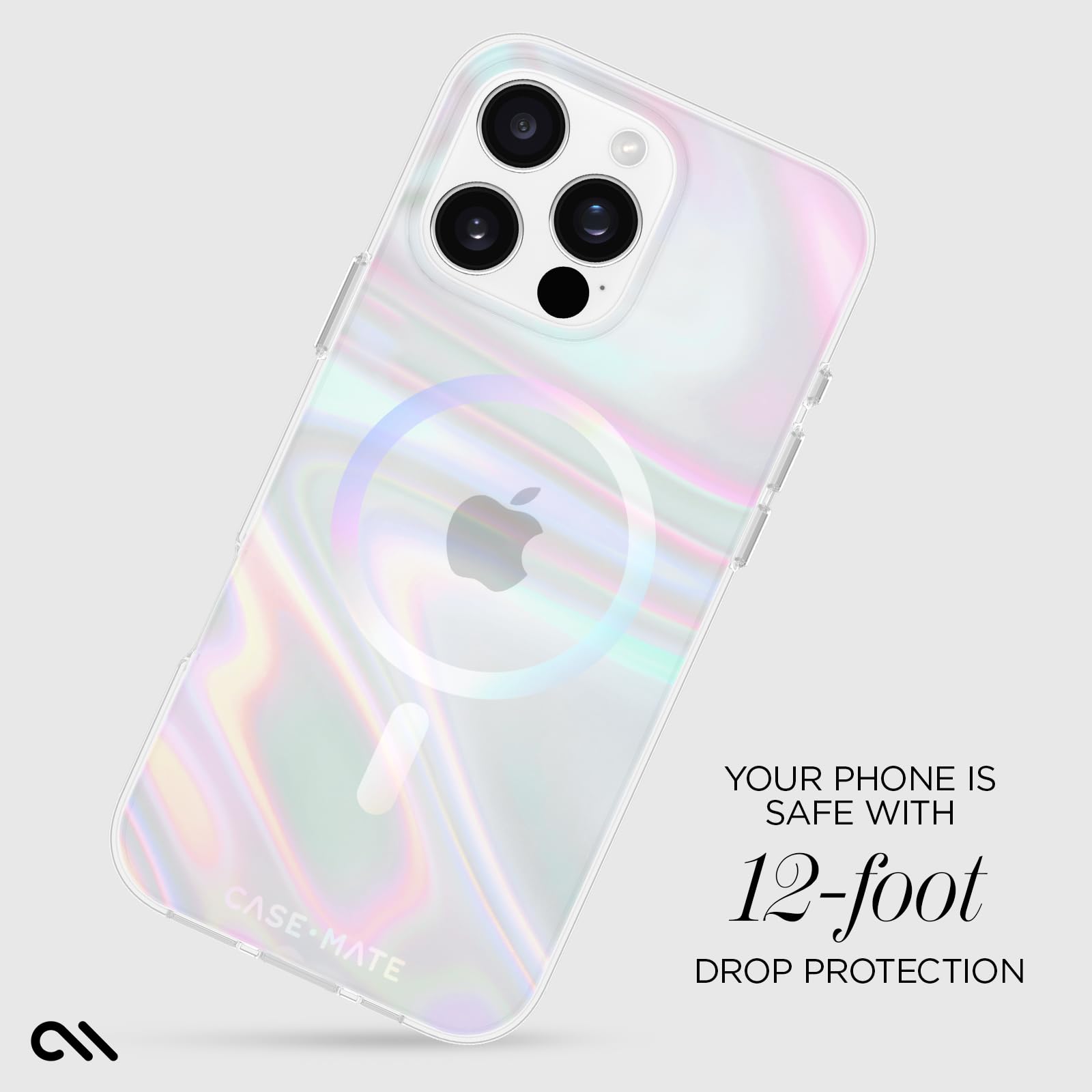 Case-Mate Soap Bubble iPhone 16 Pro Max Case - Iridescent | Compatible with MagSafe - Stylish Iridescent Phone Case w/12ft Drop Protection - Premium Magnetic Cover for iPhone 16 Pro Max thumbnail
