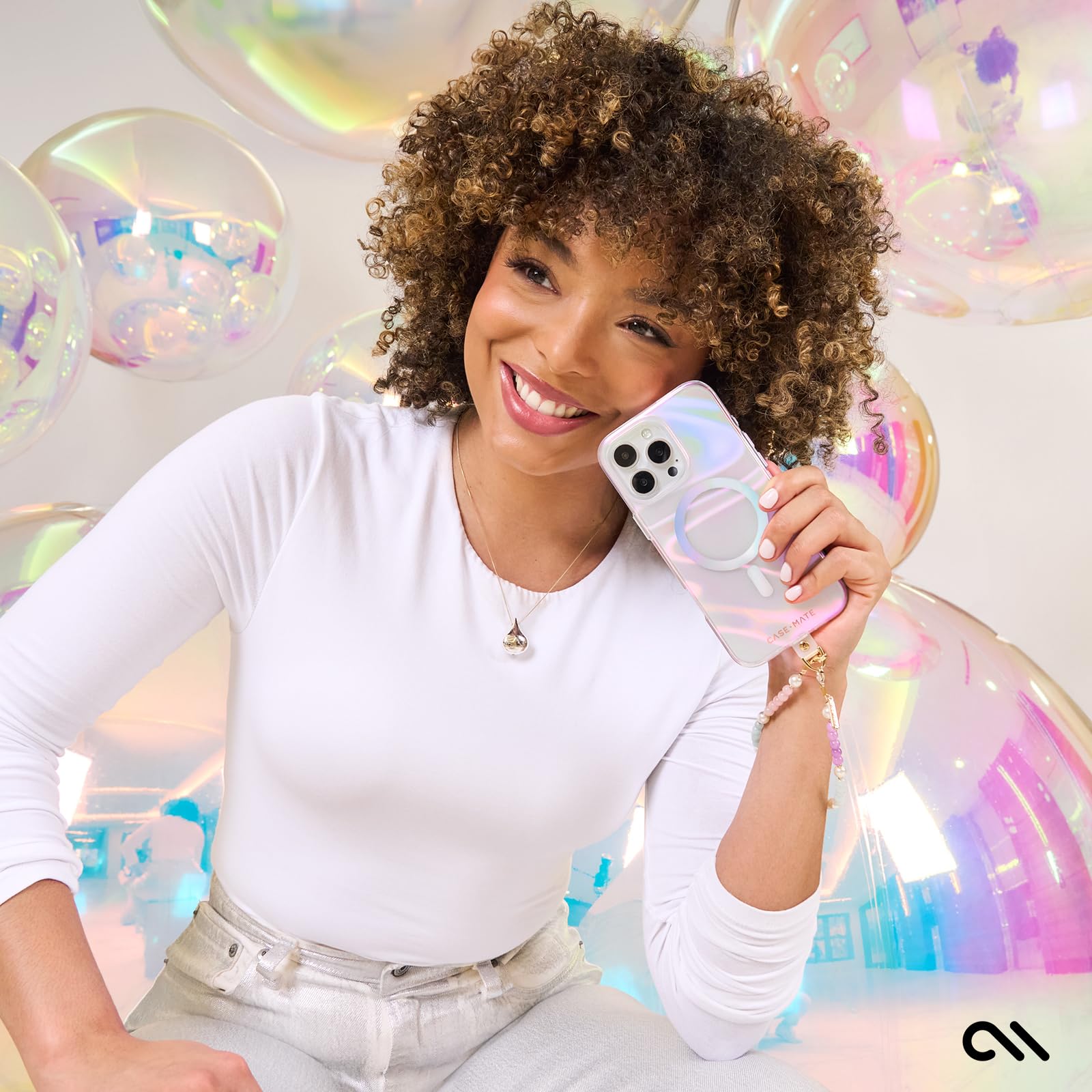 Case-Mate Soap Bubble iPhone 16 Pro Max Case - Iridescent | Compatible with MagSafe - Stylish Iridescent Phone Case w/12ft Drop Protection - Premium Magnetic Cover for iPhone 16 Pro Max thumbnail