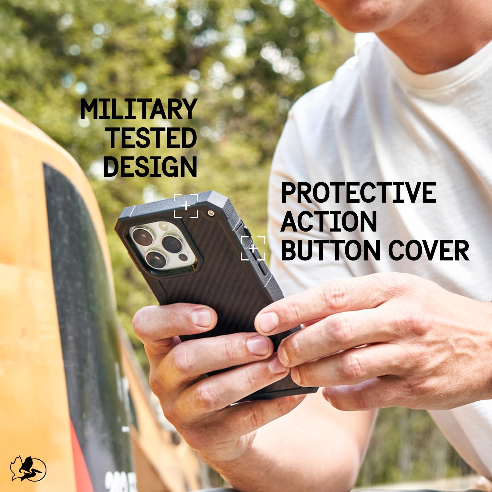 Pelican Shield iPhone 16 Pro Max Case [Compatible with MagSafe] Rugged Phone Case w/ 21ft Military-Grade Drop Protection - Heavy Duty Phone Cover w/Belt Clip Holster for iPhone 16 Pro Max - Carbon thumbnail
