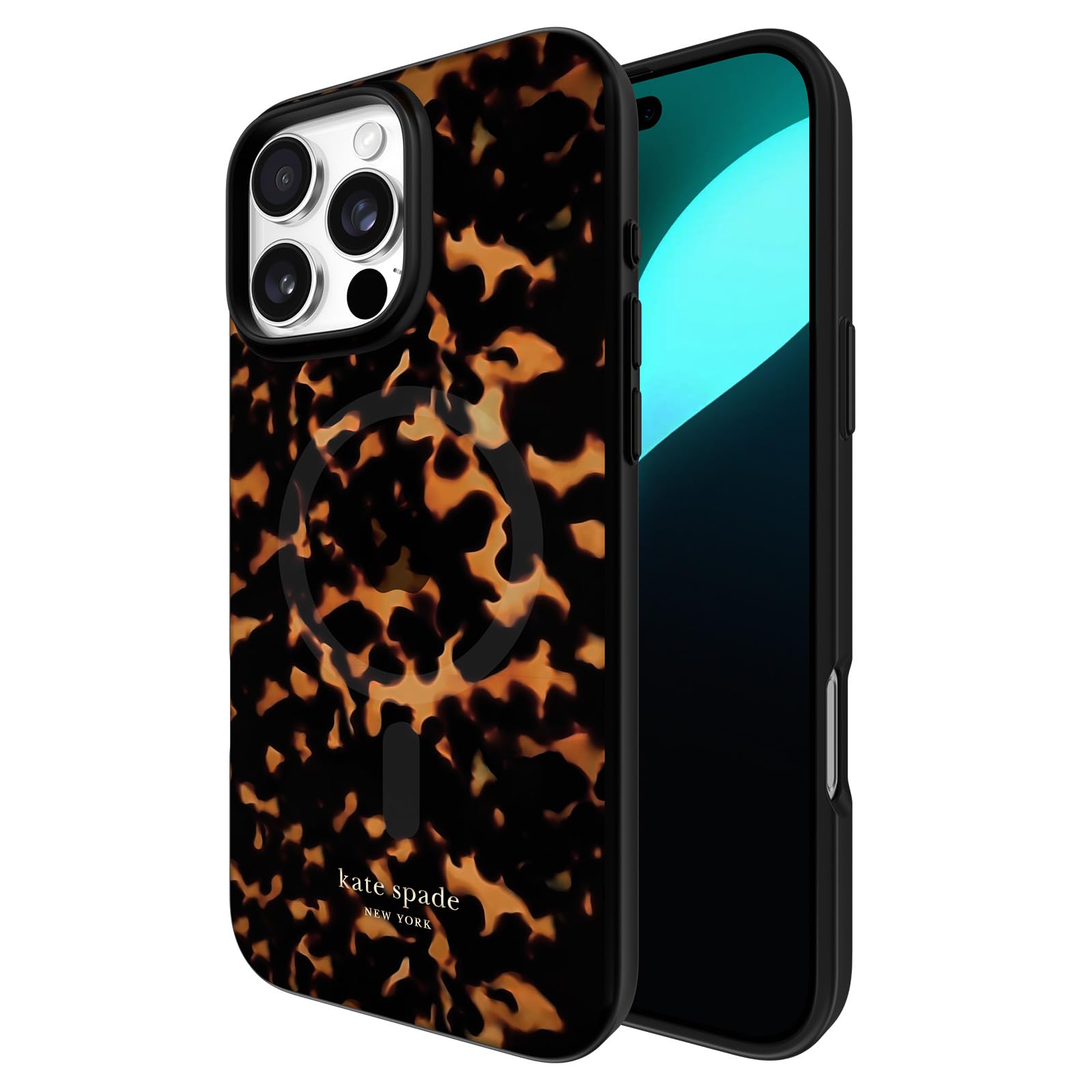 kate spade new york iPhone 16 Pro Max Case - Tortoise | Compatible with MagSafe - Lightweight Designer Case for iPhone 16 Pro Max w/Anti-Scratch Coating and Speckled Tortoise Design