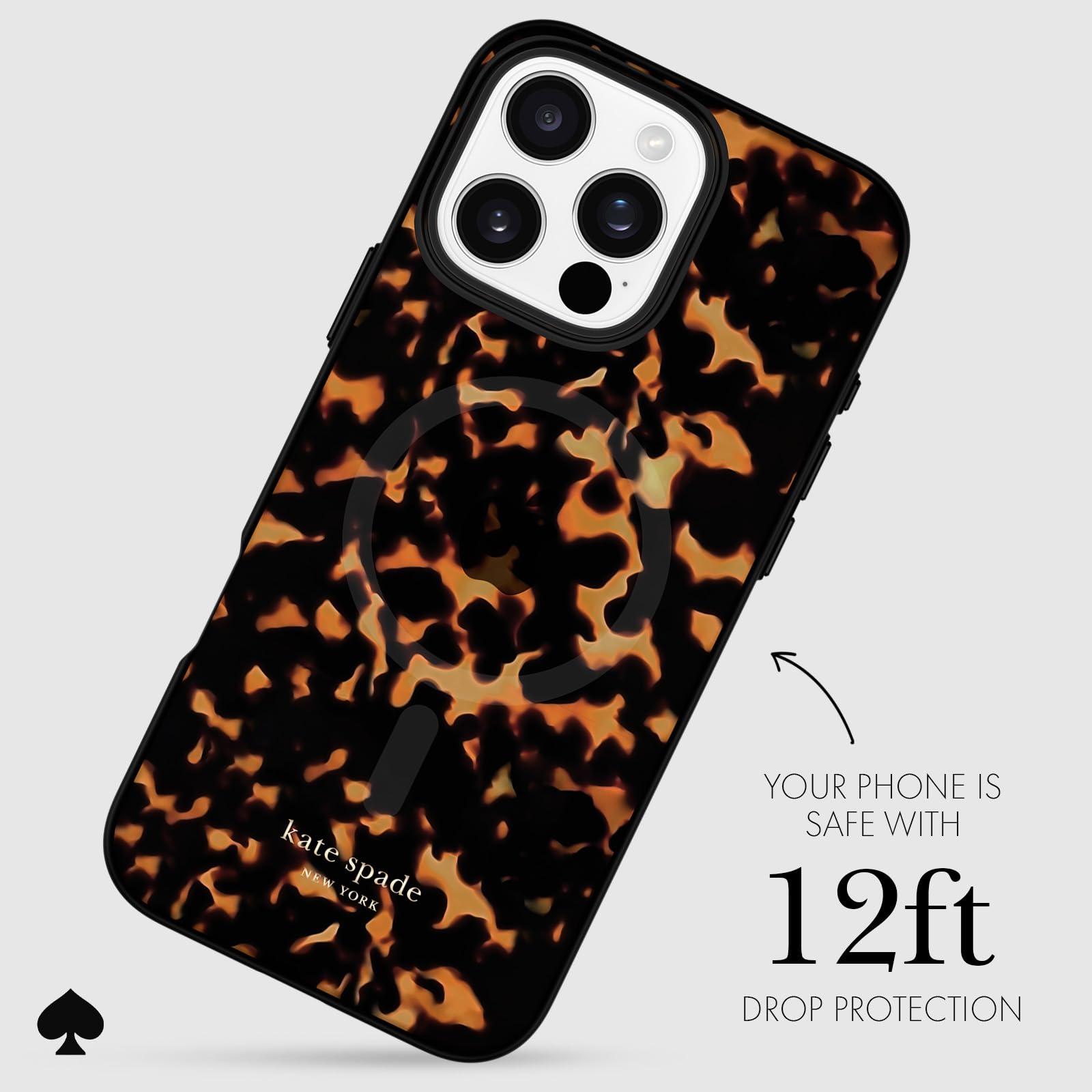 kate spade new york iPhone 16 Pro Max Case - Tortoise | Compatible with MagSafe - Lightweight Designer Case for iPhone 16 Pro Max w/Anti-Scratch Coating and Speckled Tortoise Design thumbnail