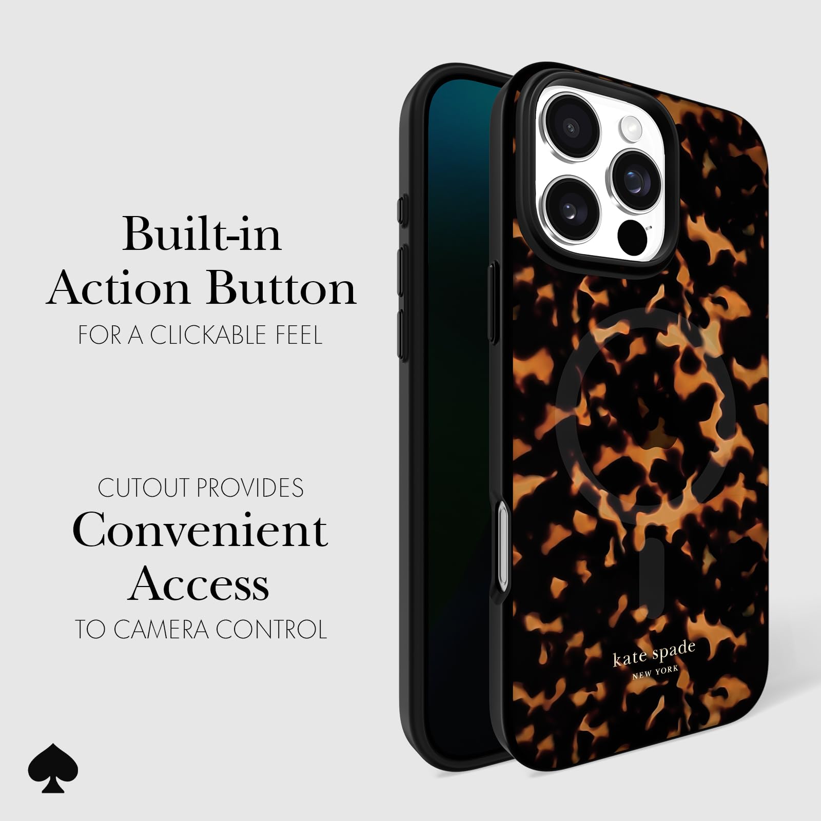 kate spade new york iPhone 16 Pro Max Case - Tortoise | Compatible with MagSafe - Lightweight Designer Case for iPhone 16 Pro Max w/Anti-Scratch Coating and Speckled Tortoise Design thumbnail